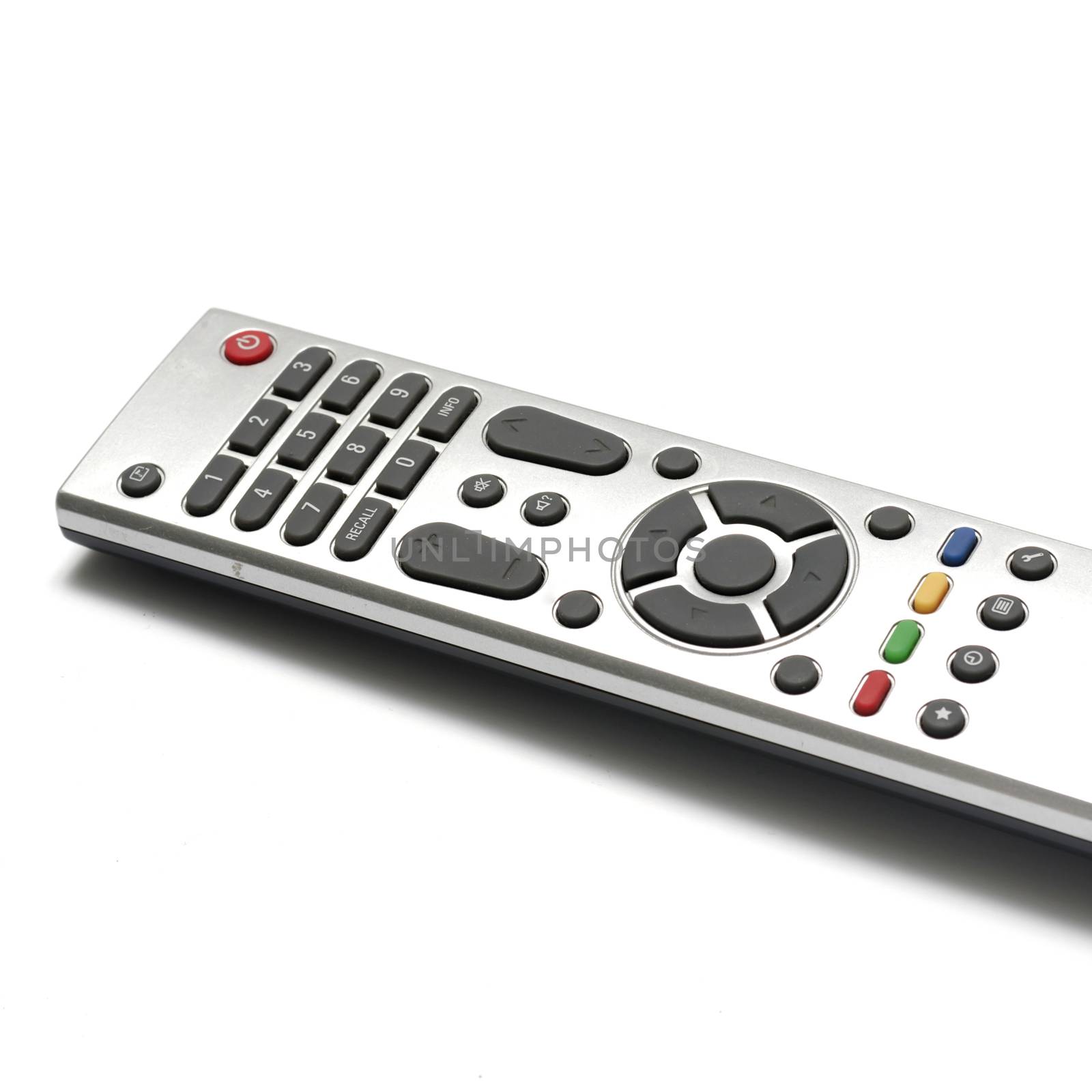 television remote on a white background