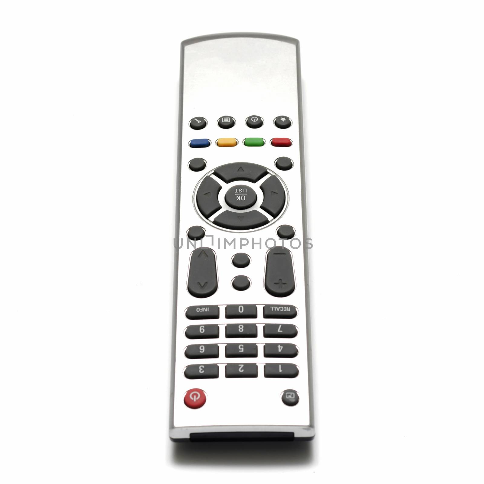 television remote on a white background