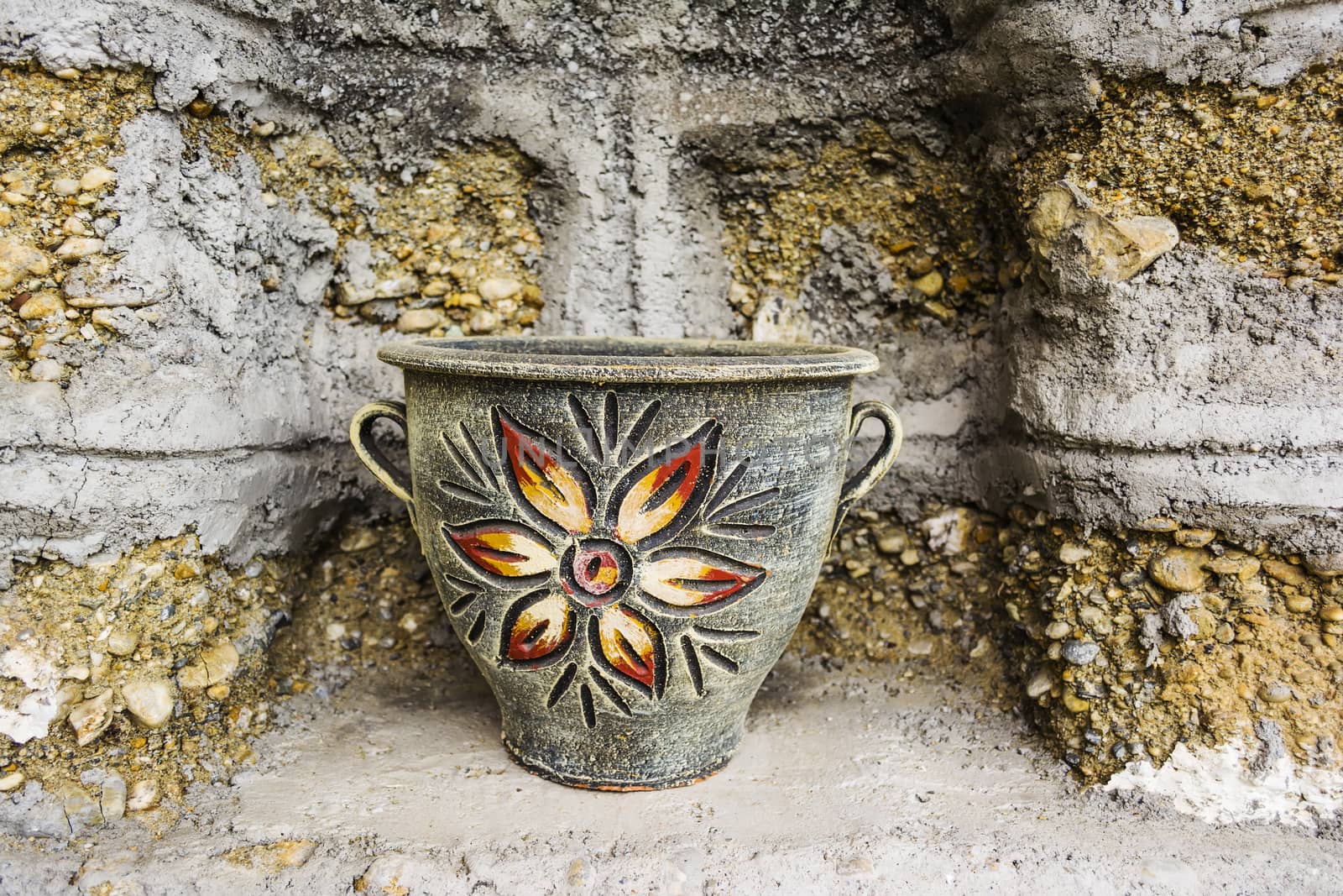 Old Painted Ceramic Vase by ankarb