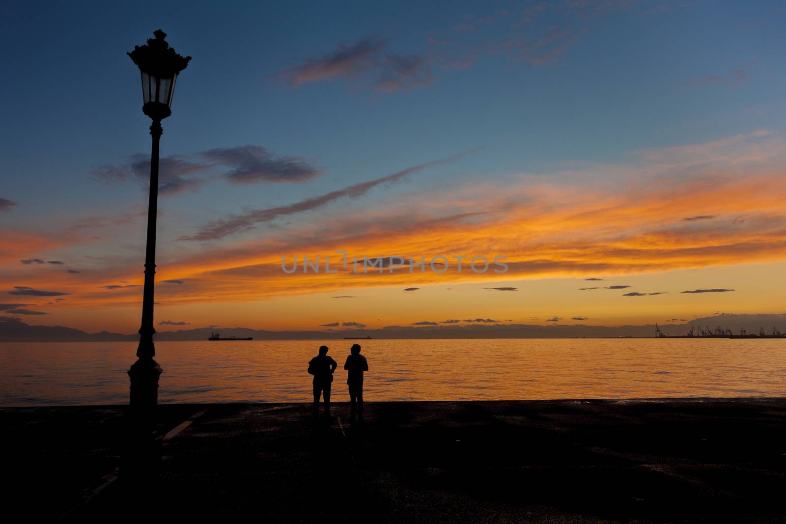 Majestic sunset at the seaside of Thessaloniki - Greece
