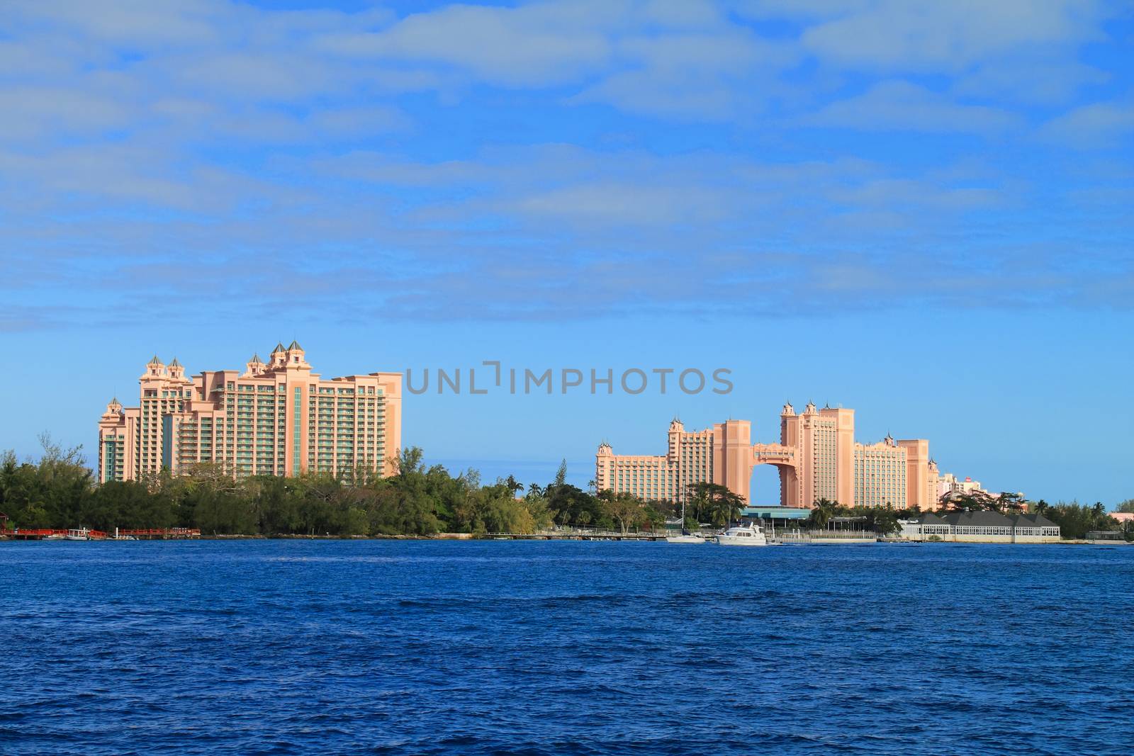 Bahamas pier landscape in Nassau city , Caribbean