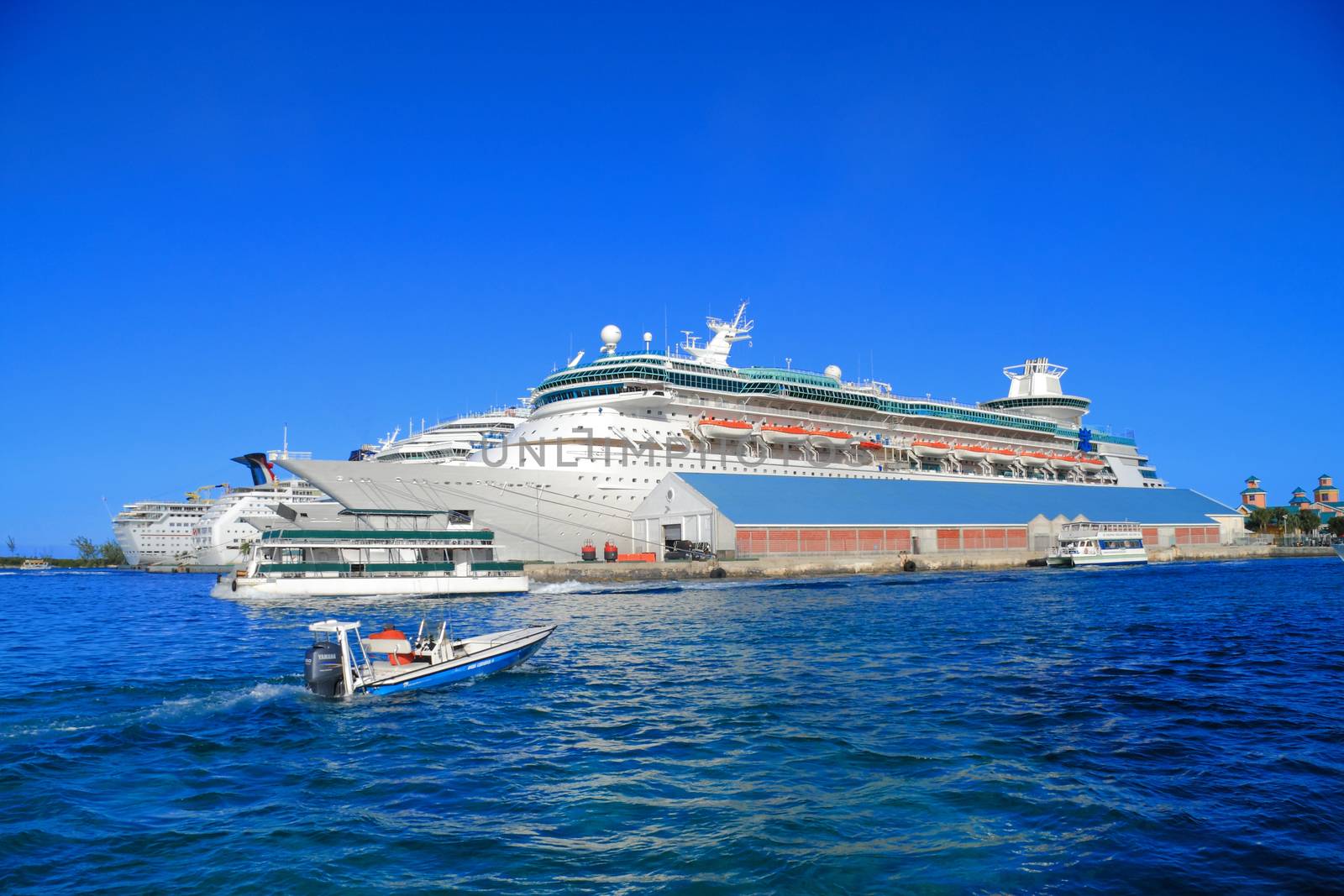 Bahamas pier landscape in Nassau city , Caribbean