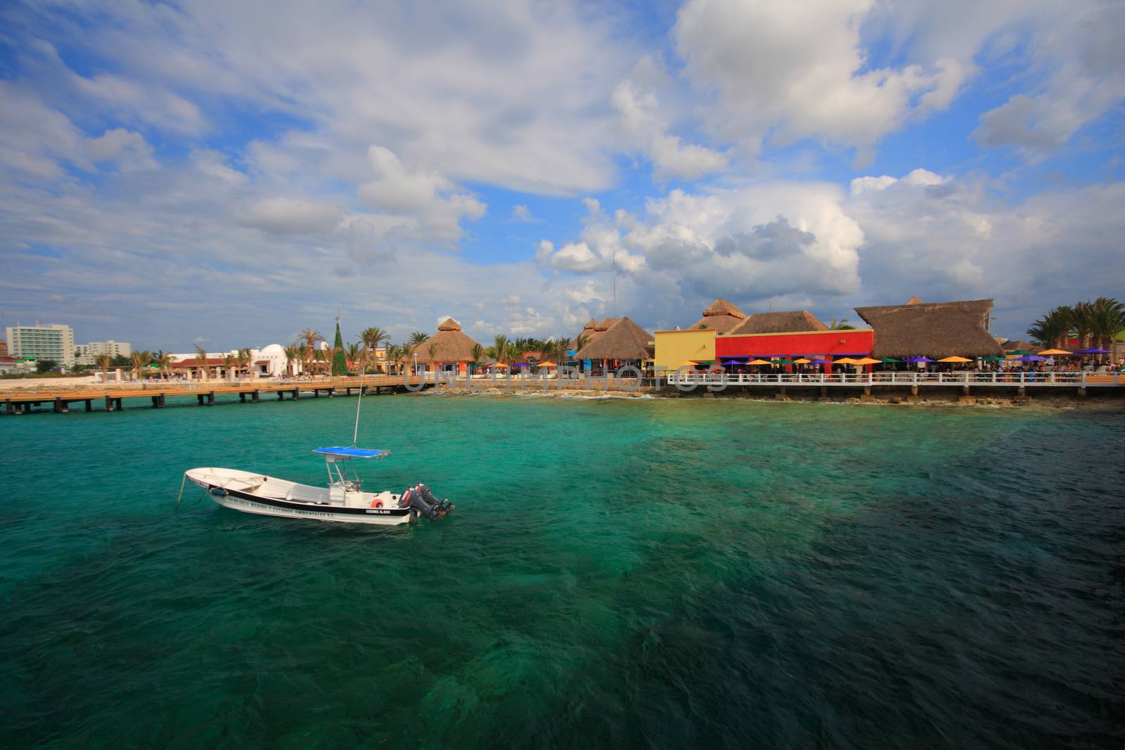 Bahamas pier landscape in Nassau city , Caribbean