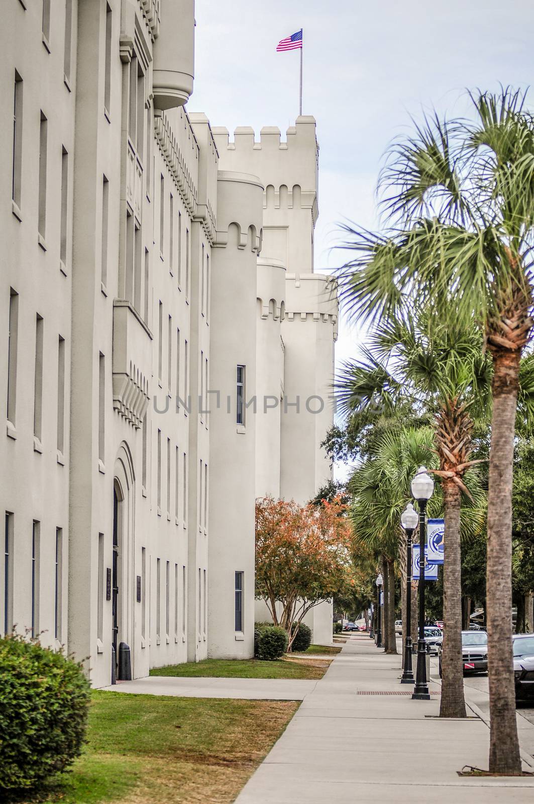 The old Citadel capus buildings in Charleston south carolina