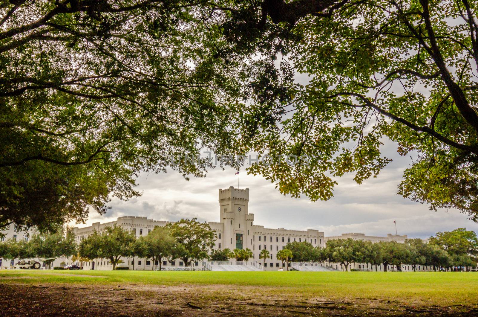 The old Citadel capus buildings in Charleston south carolina