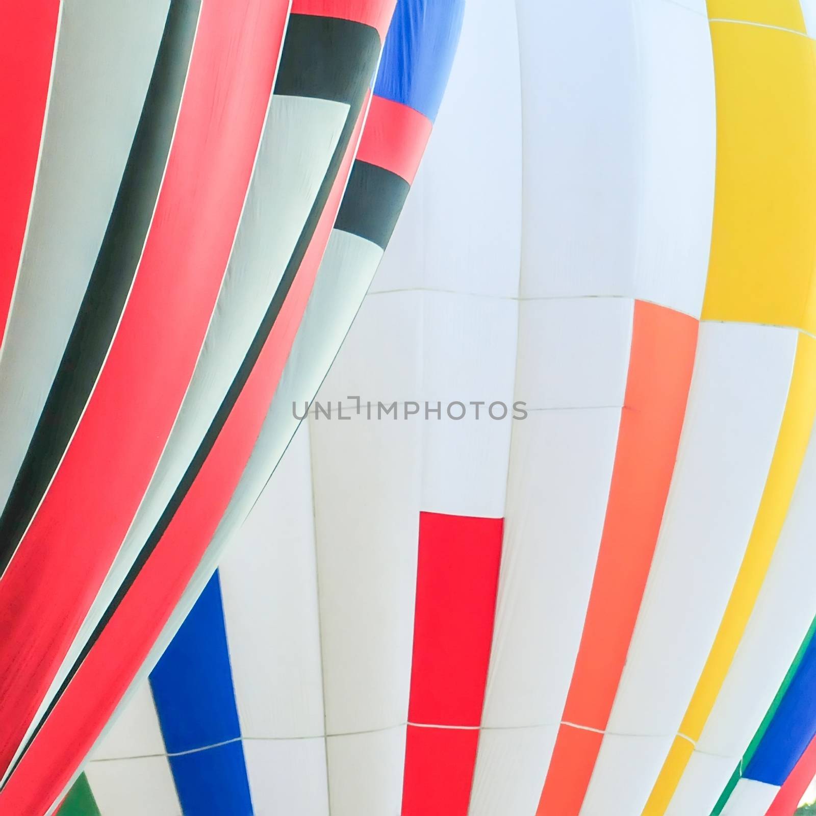 Colorful hot air balloon lines and curves