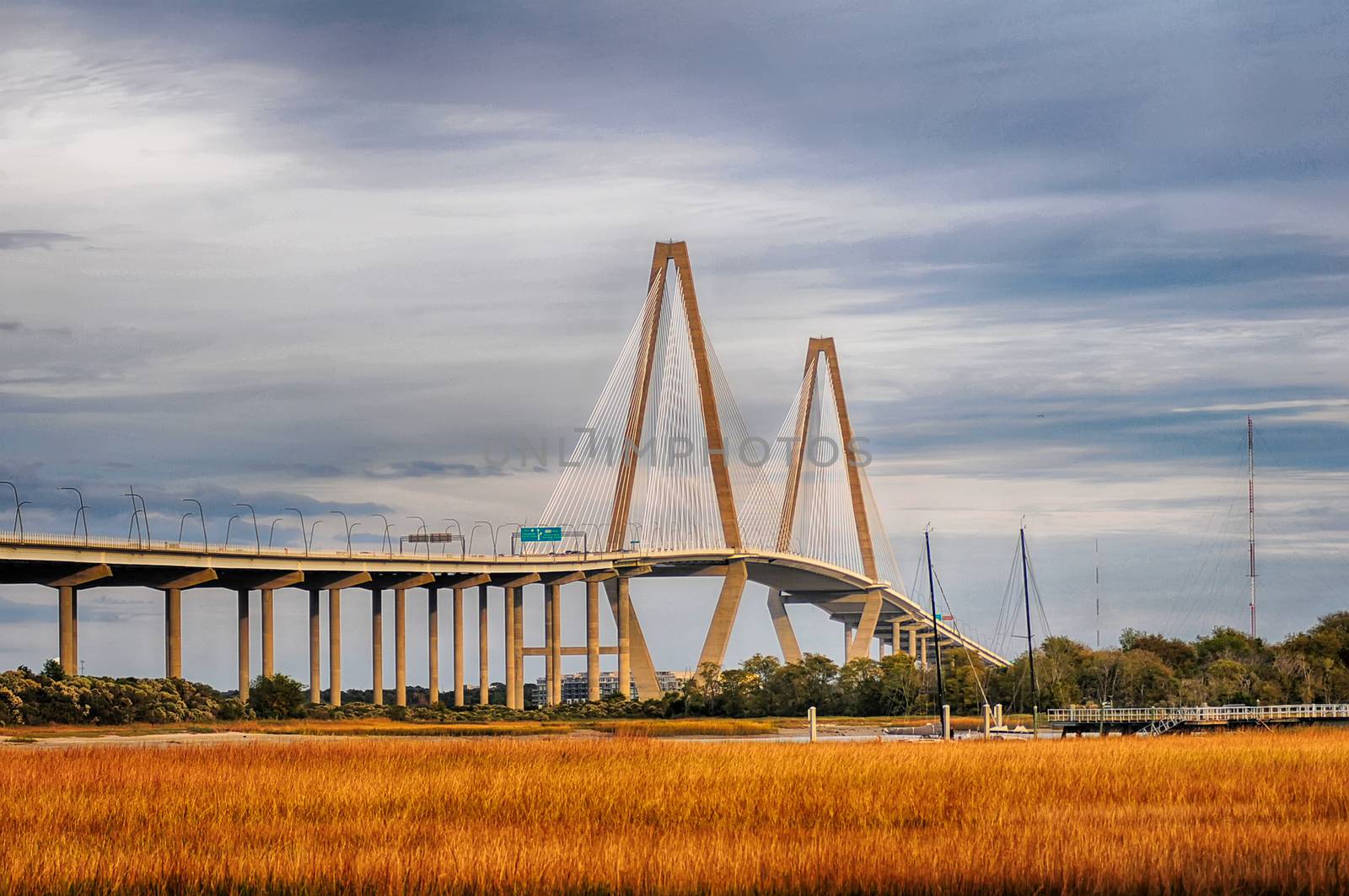 The Arthur Ravenel Jr. Bridge that connects Charleston to Mount Pleasant in South Carolina.