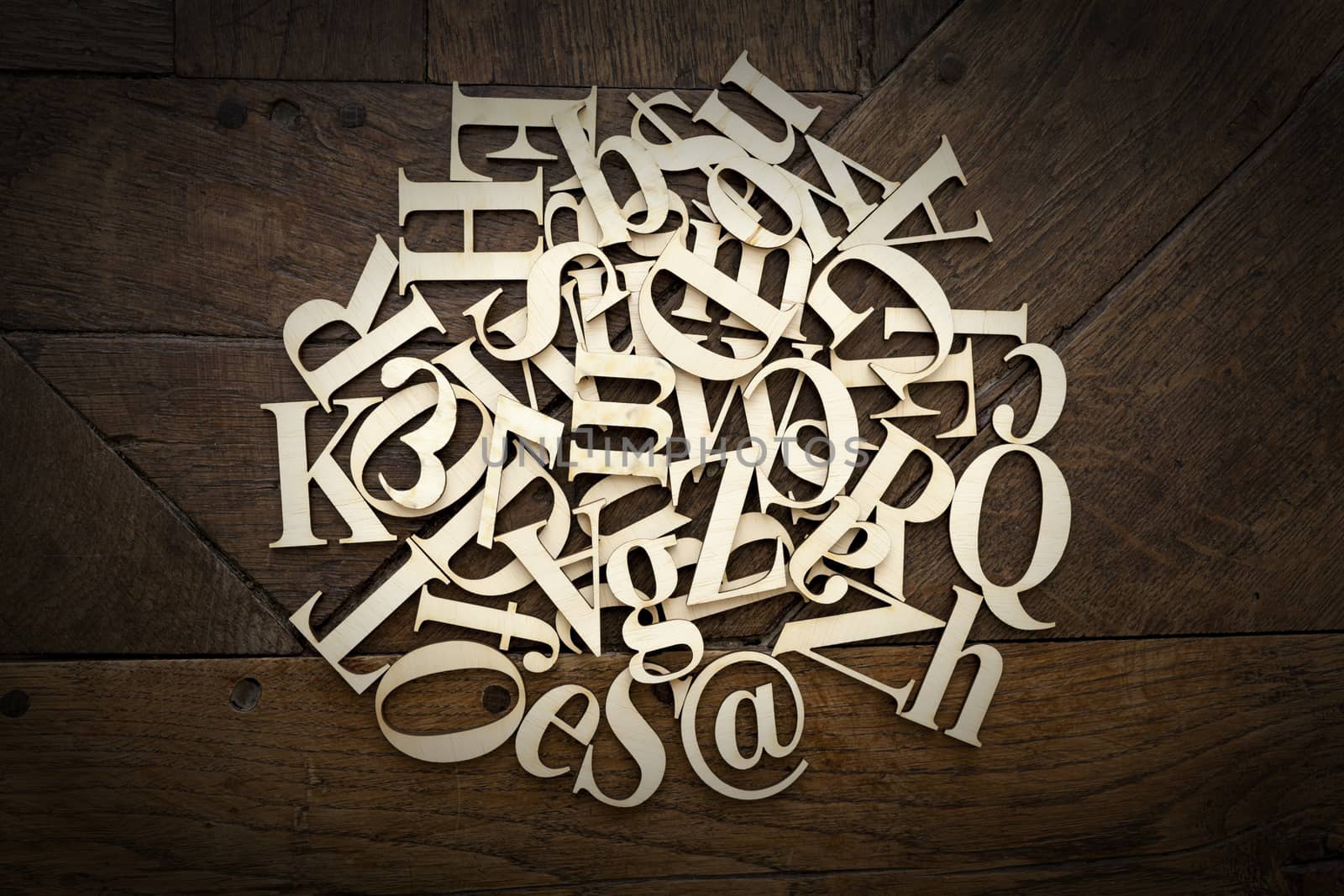 Wooden alphabet letters by Portokalis