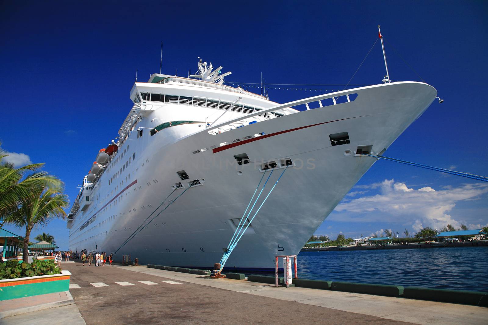 Bahamas pier landscape in Nassau city , Caribbean