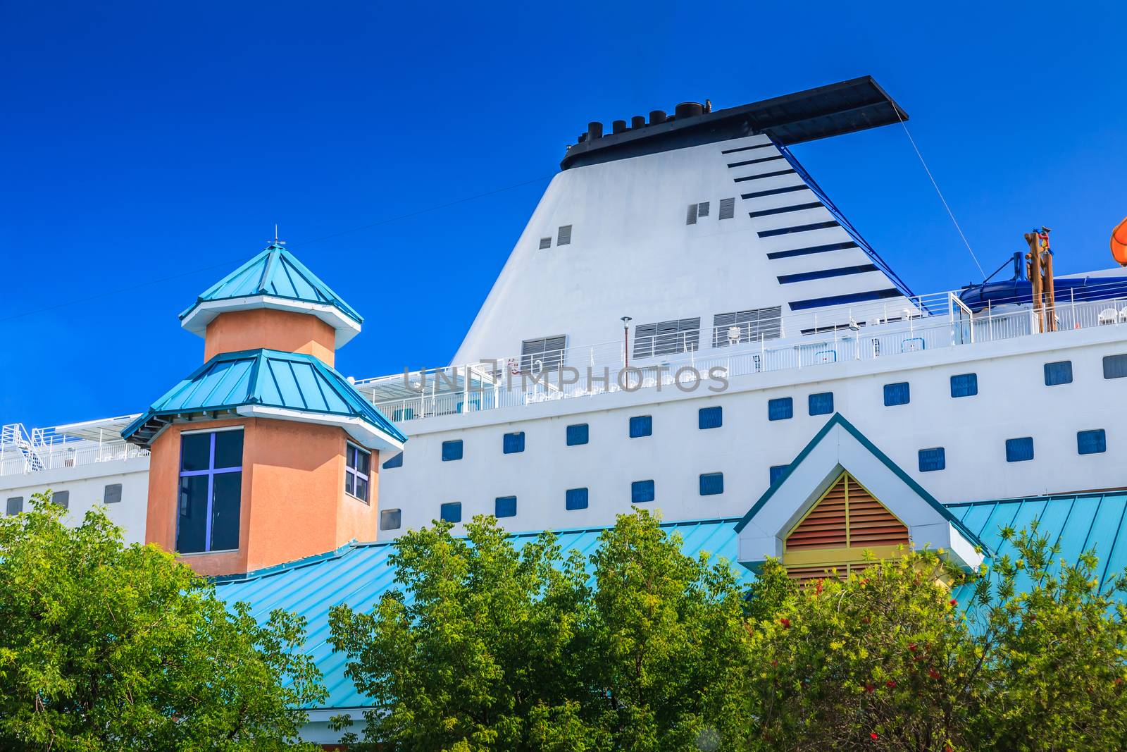 Bahamas pier landscape in Nassau city , Caribbean