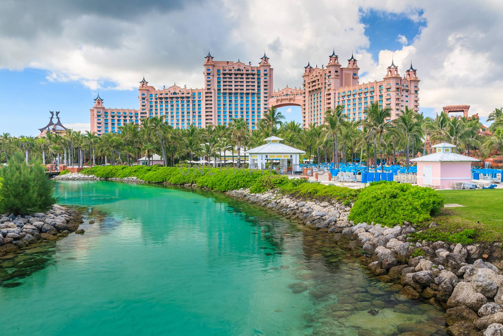 Bahamas pier landscape in Nassau city , Caribbean