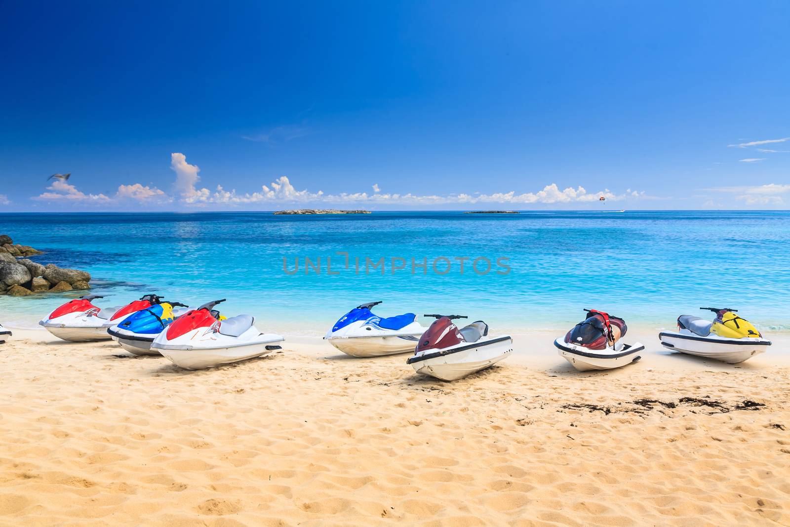 Bahamas pier landscape in Nassau city , Caribbean