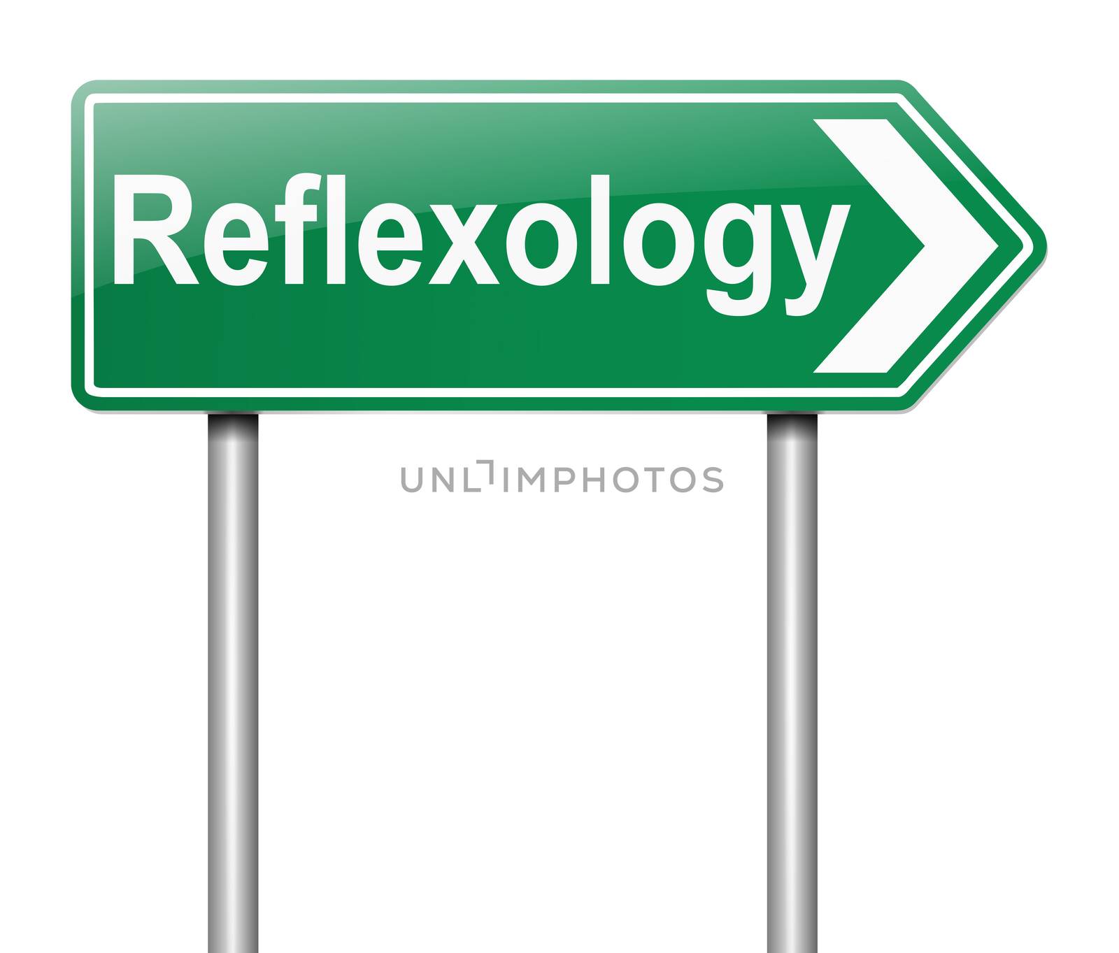 Illustration depicting a sign with a reflexology concept.
