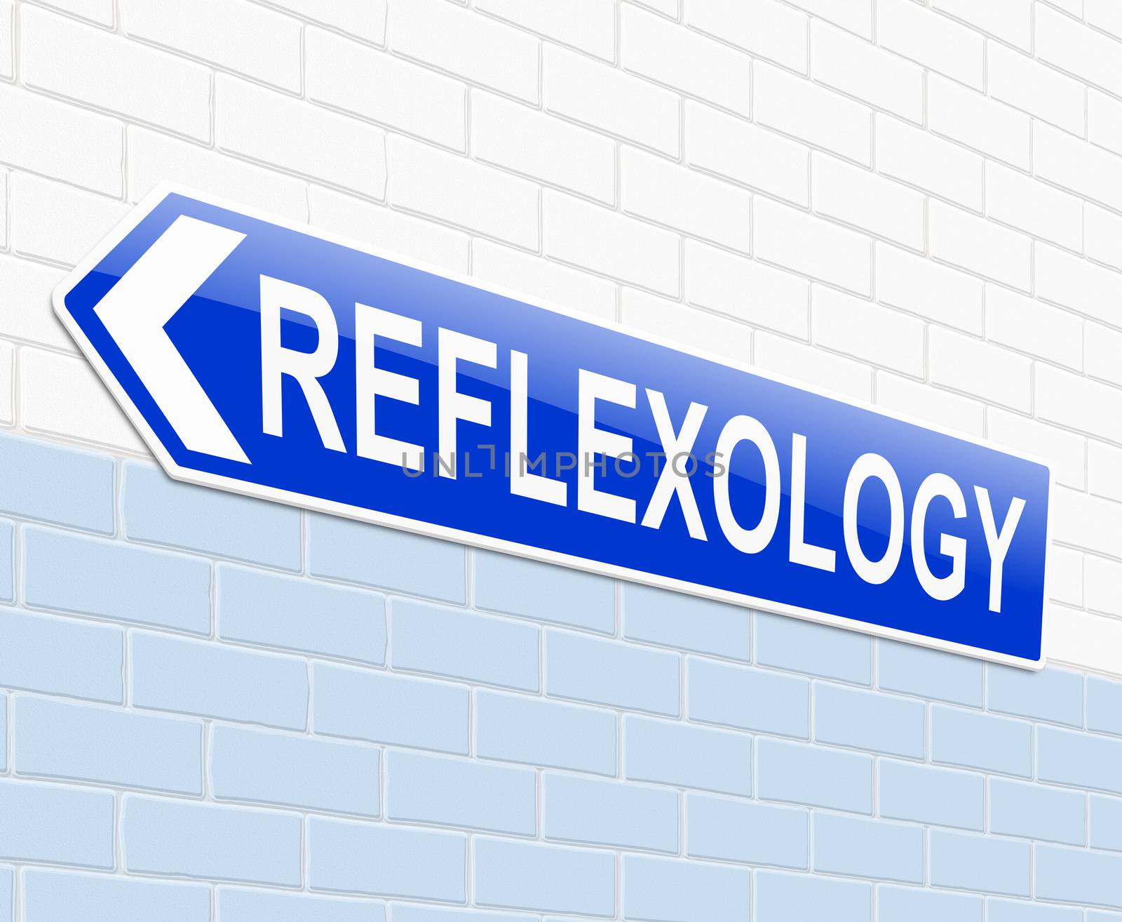 Illustration depicting a sign with a reflexology concept.