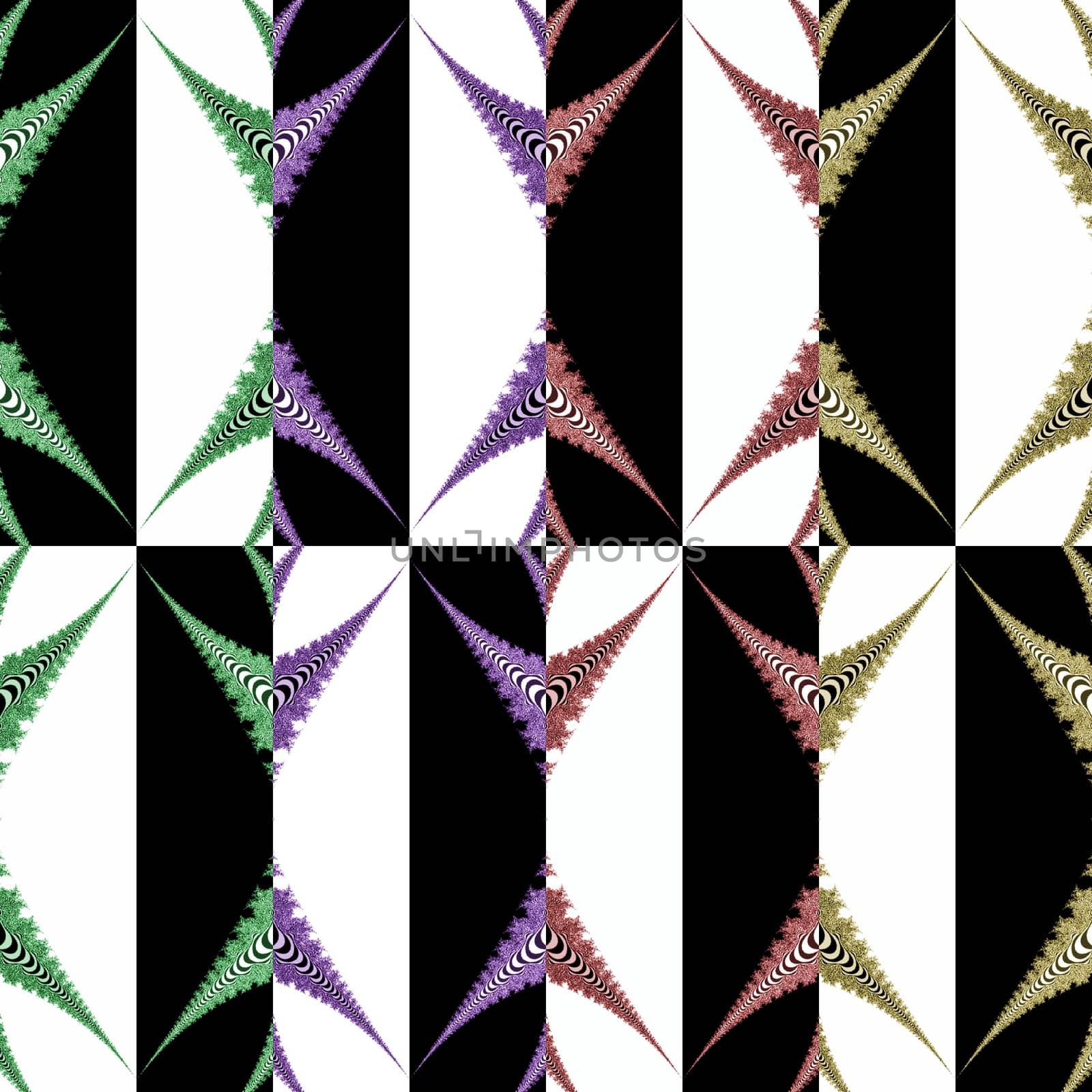 Digital computer graphic - abstraction seamless ornament with fractals for design.