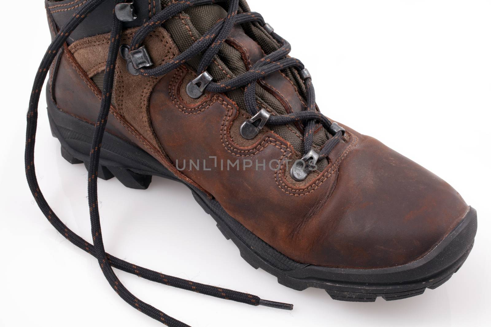 Mountain boots on white background