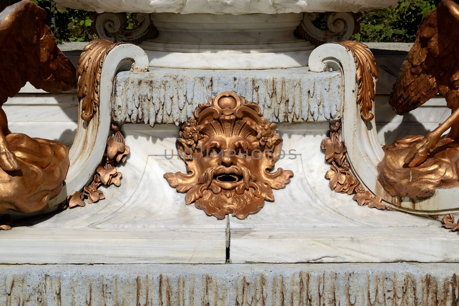 detail of a fountain, San Ildefonso garden, Spain by ncuisinier