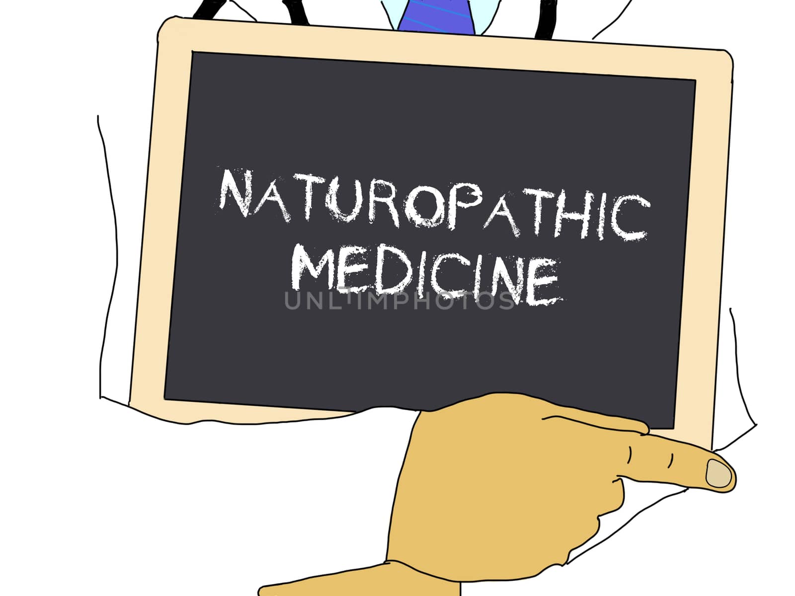 Illustration: Doctor shows information: naturopathic medicine by gwolters