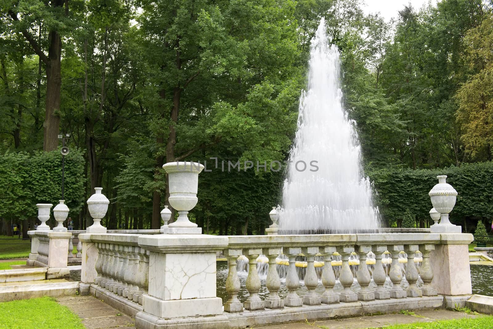 Fountain "Pyramid" in the Lower Park of Petergof, Saint Petersburg, Russia