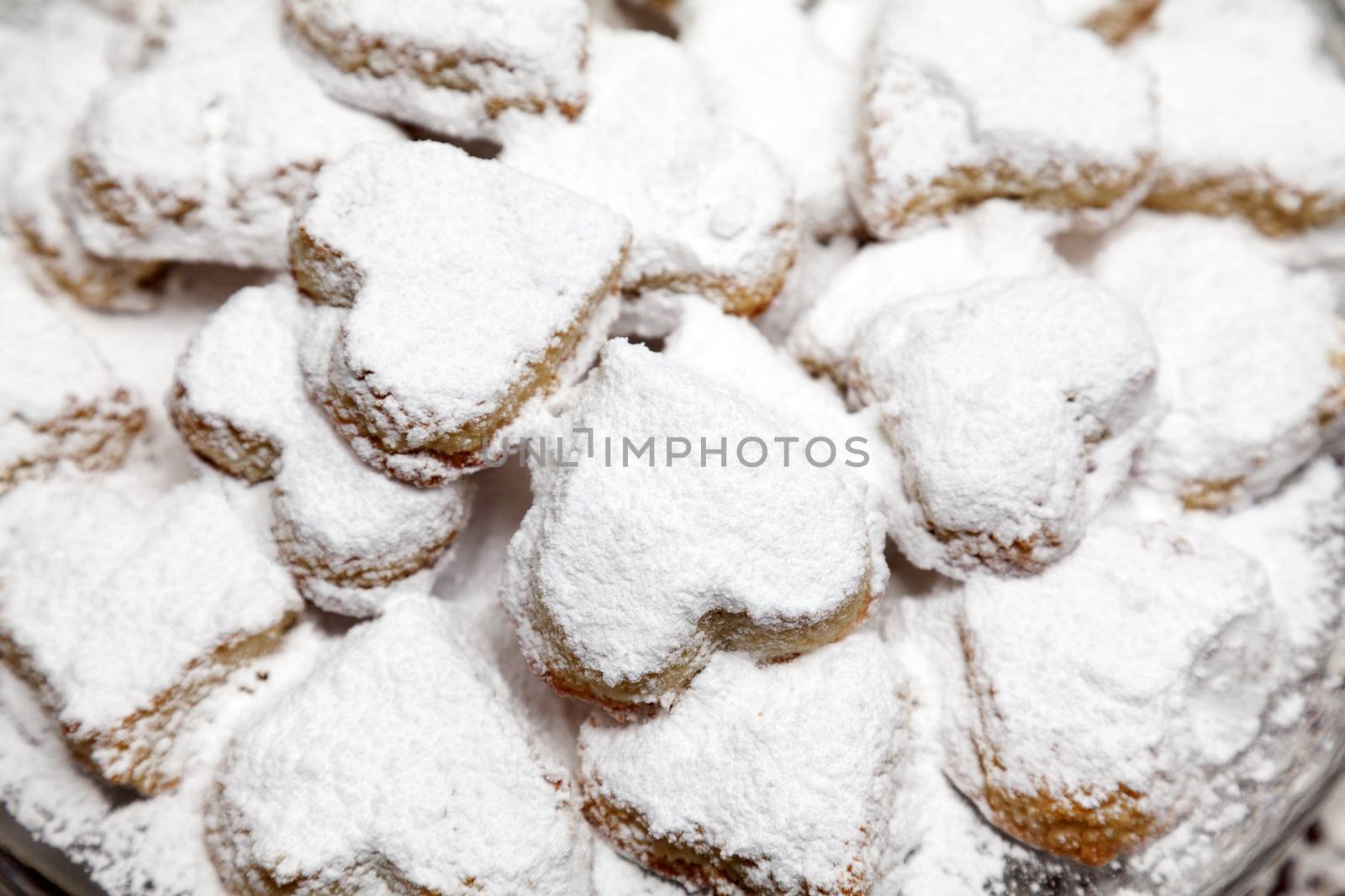 Shortbread in heart shape for wedding party