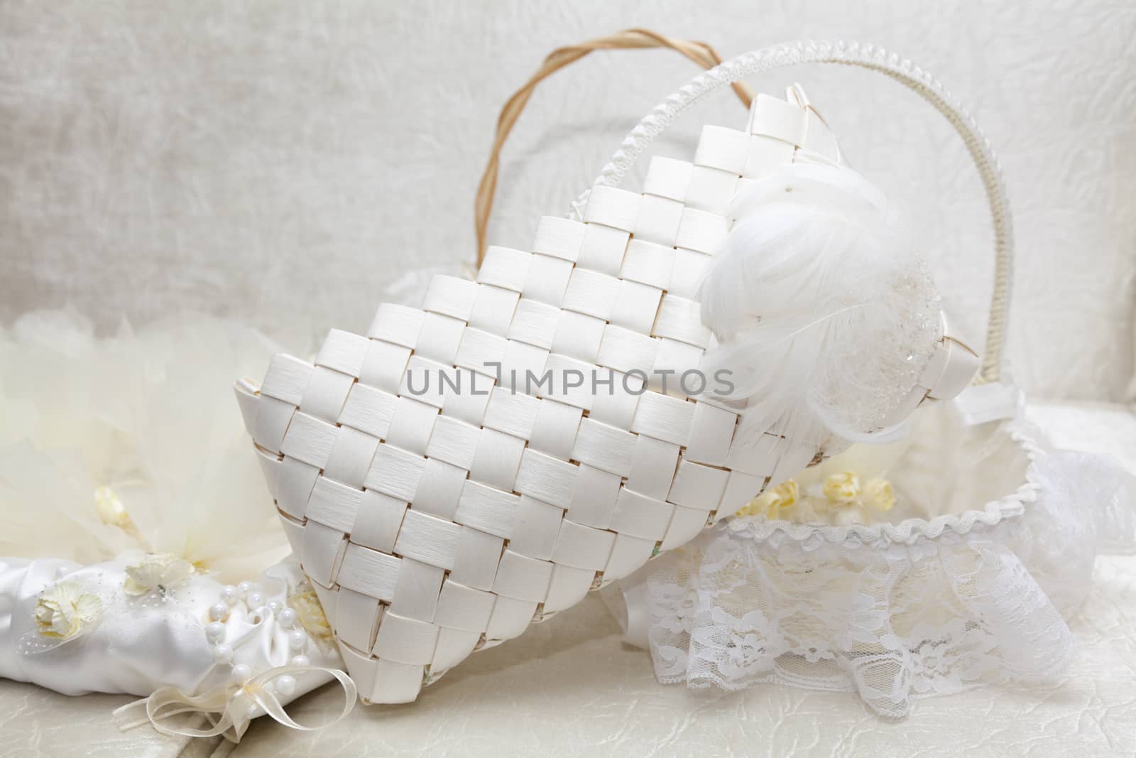 Bridal clothing and accessories. Wedding handbag