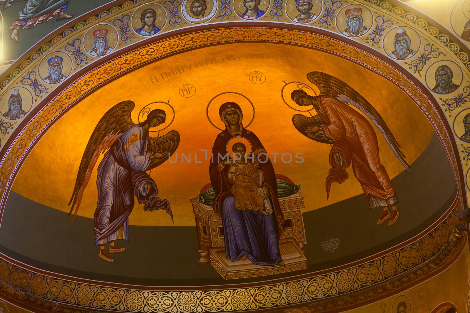 THESSALONIKI, GREECE - MARCH 16: Greek orthodox church interior, saint Demetrios of Thessaloniki on March16, 2012. It is part of the site Palaeochristian and Byzantine Monuments of Thessaloniki