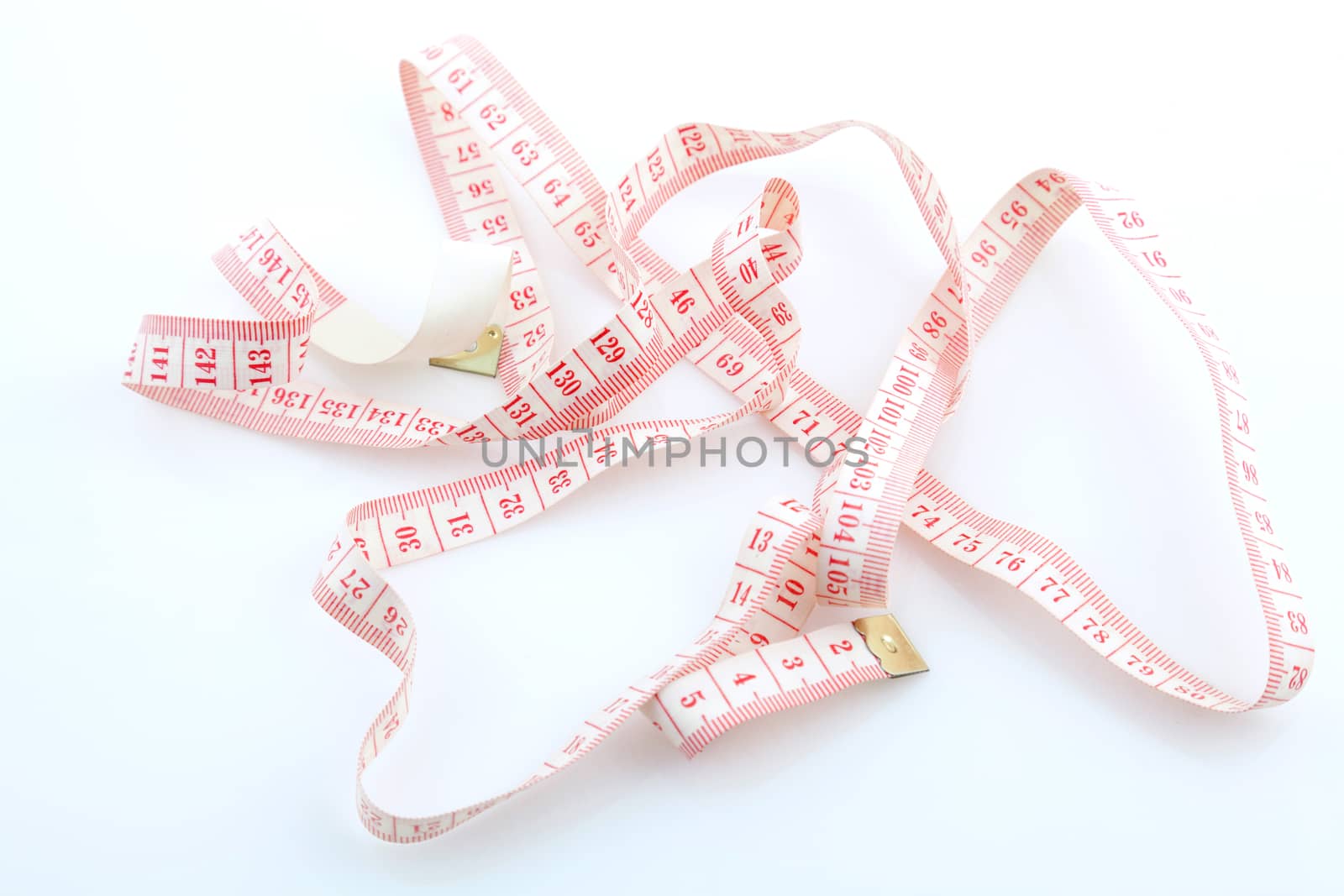 Measure tape (tapeline) isolated on white background