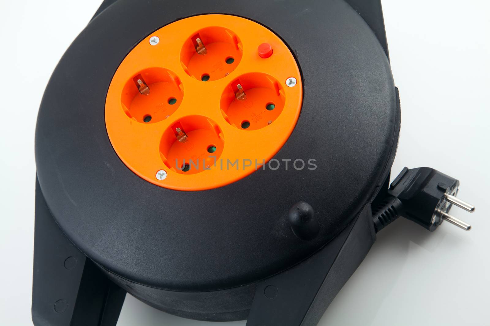 Socket extender in black and orange tones