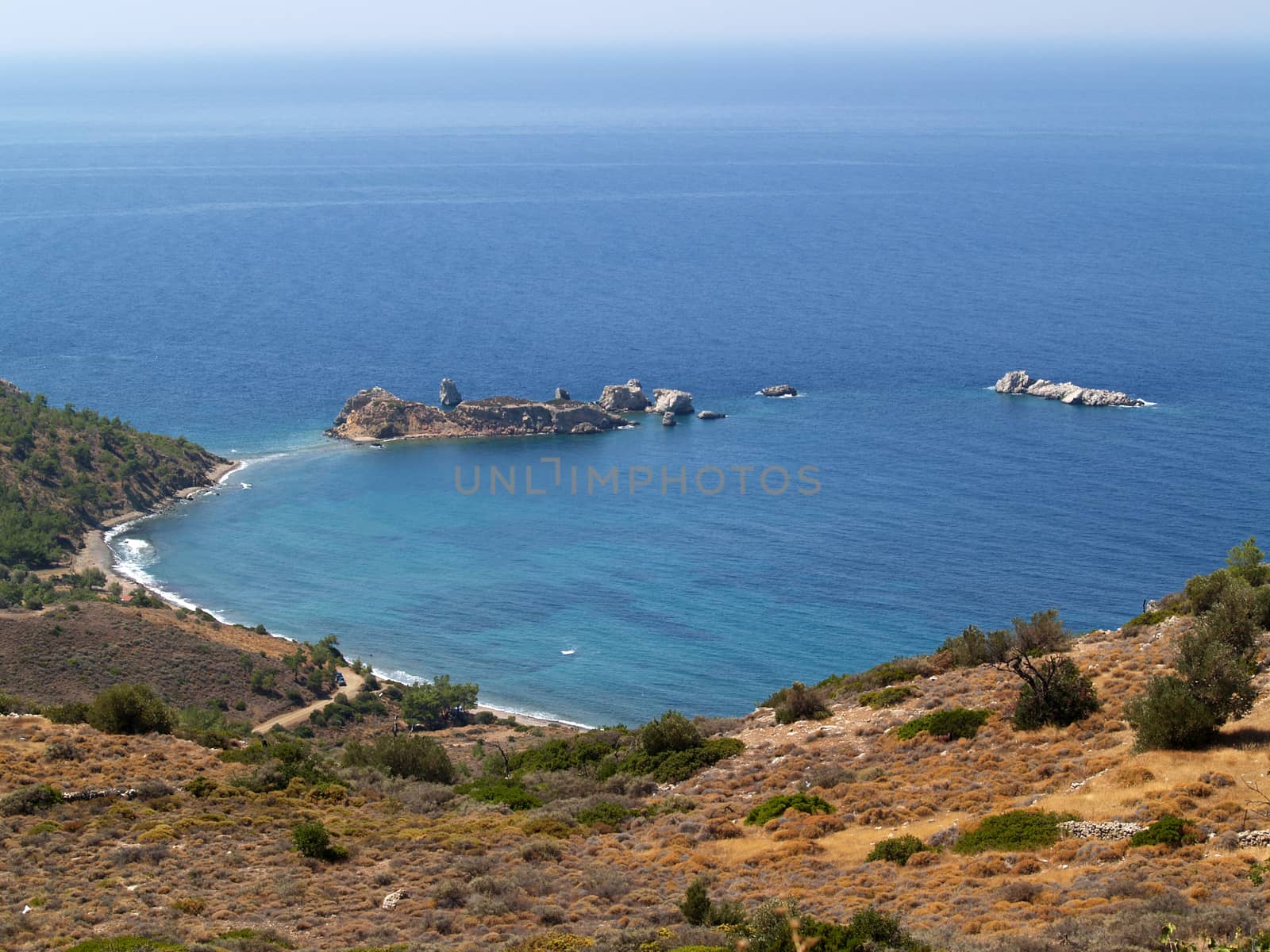 Beautiful beach on the island of Chios in Greece