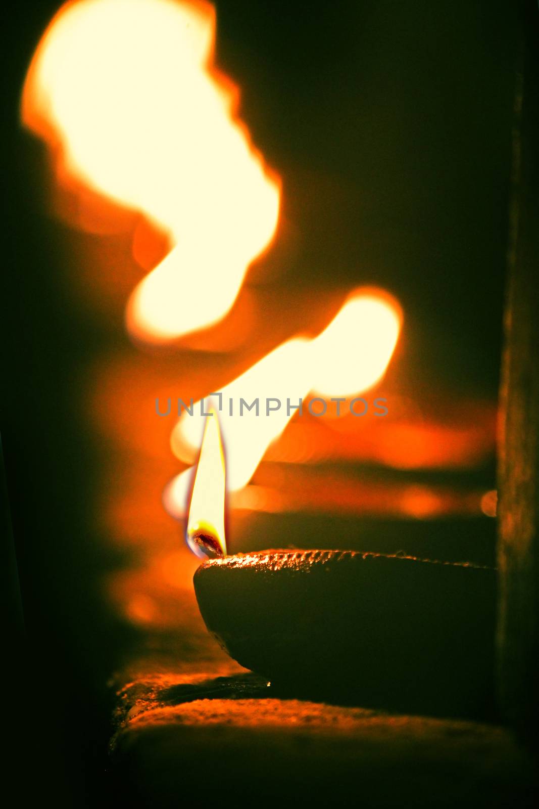 Indian Oil Lamp. An oil lamp is an object used to produce light continuously for a period of time using an oil-based fuel source. The use of oil lamps began thousands of years ago