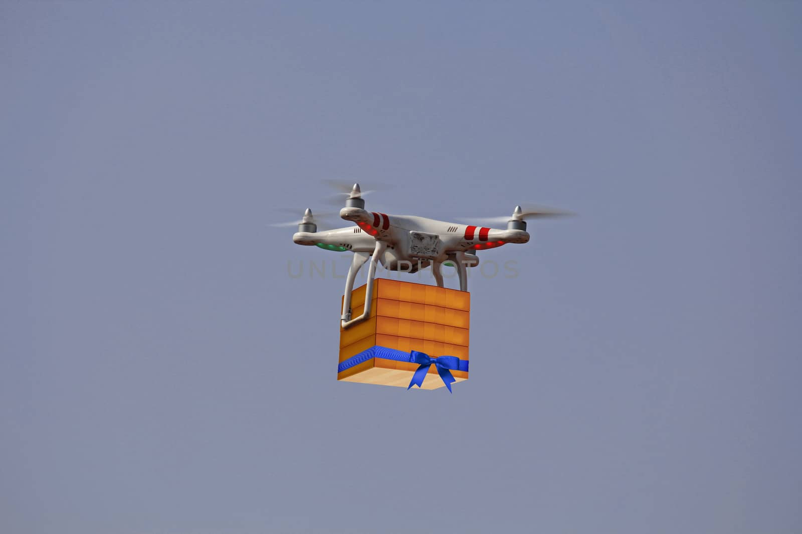 Air drone carrying carton box for fast delivery concept