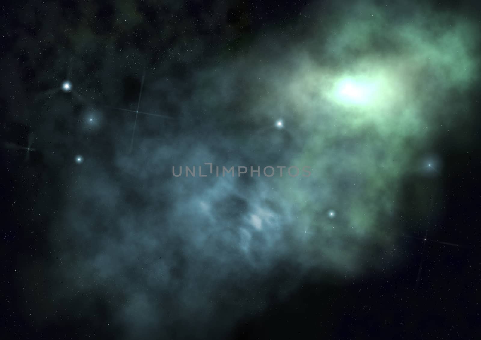 Far being shone nebula and star field against space. Elements of this image furnished by NASA.