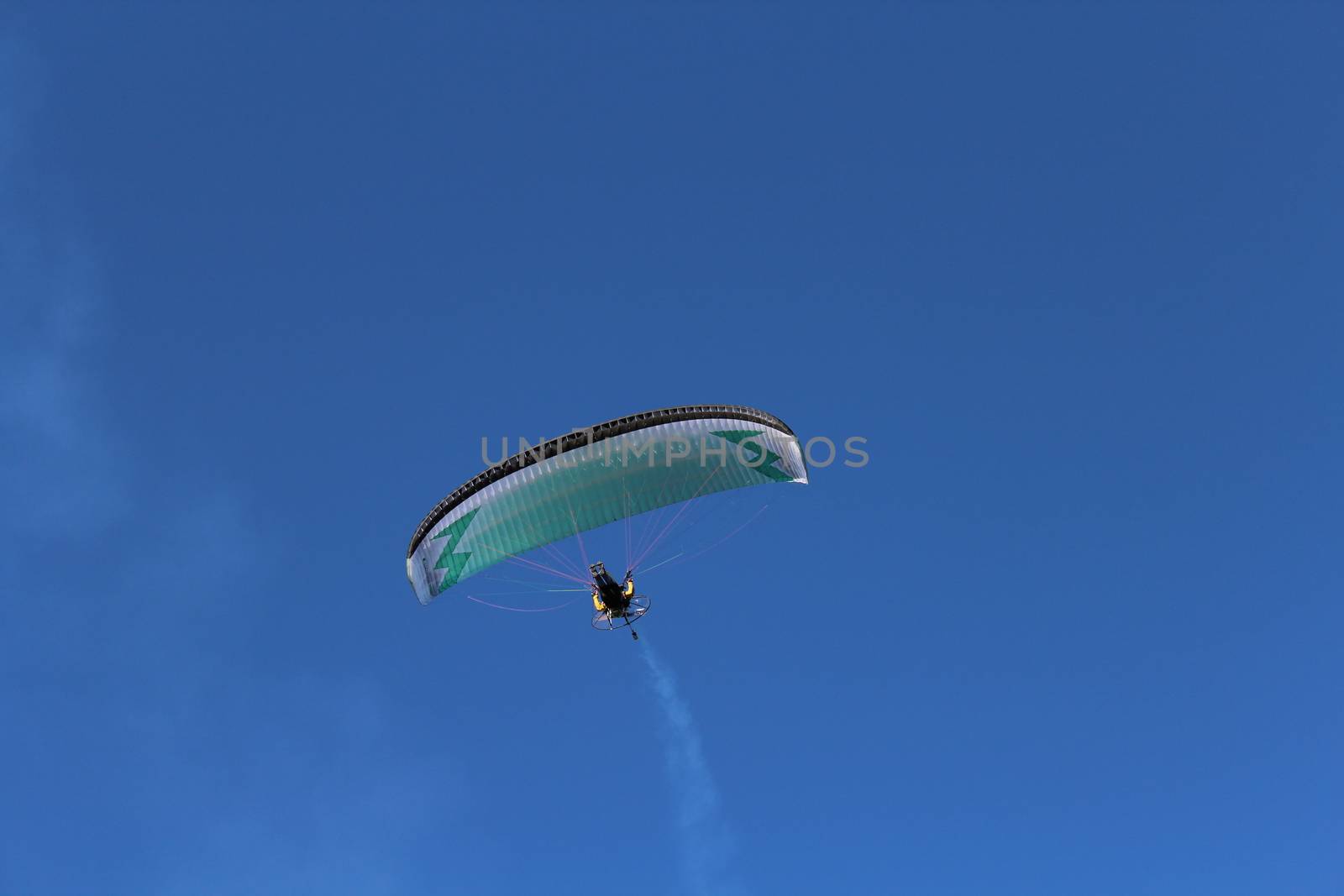 Some pilots, paragliders, make the spectacular perform