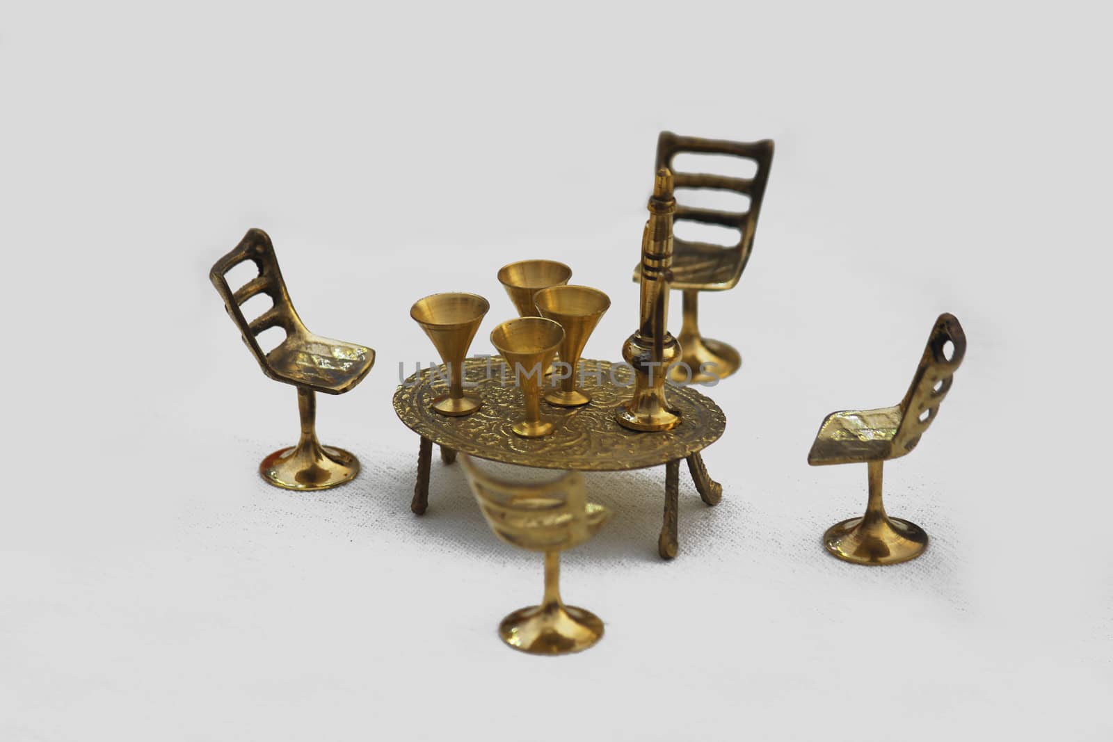 Antique Miniature Brass Made Dinning Table