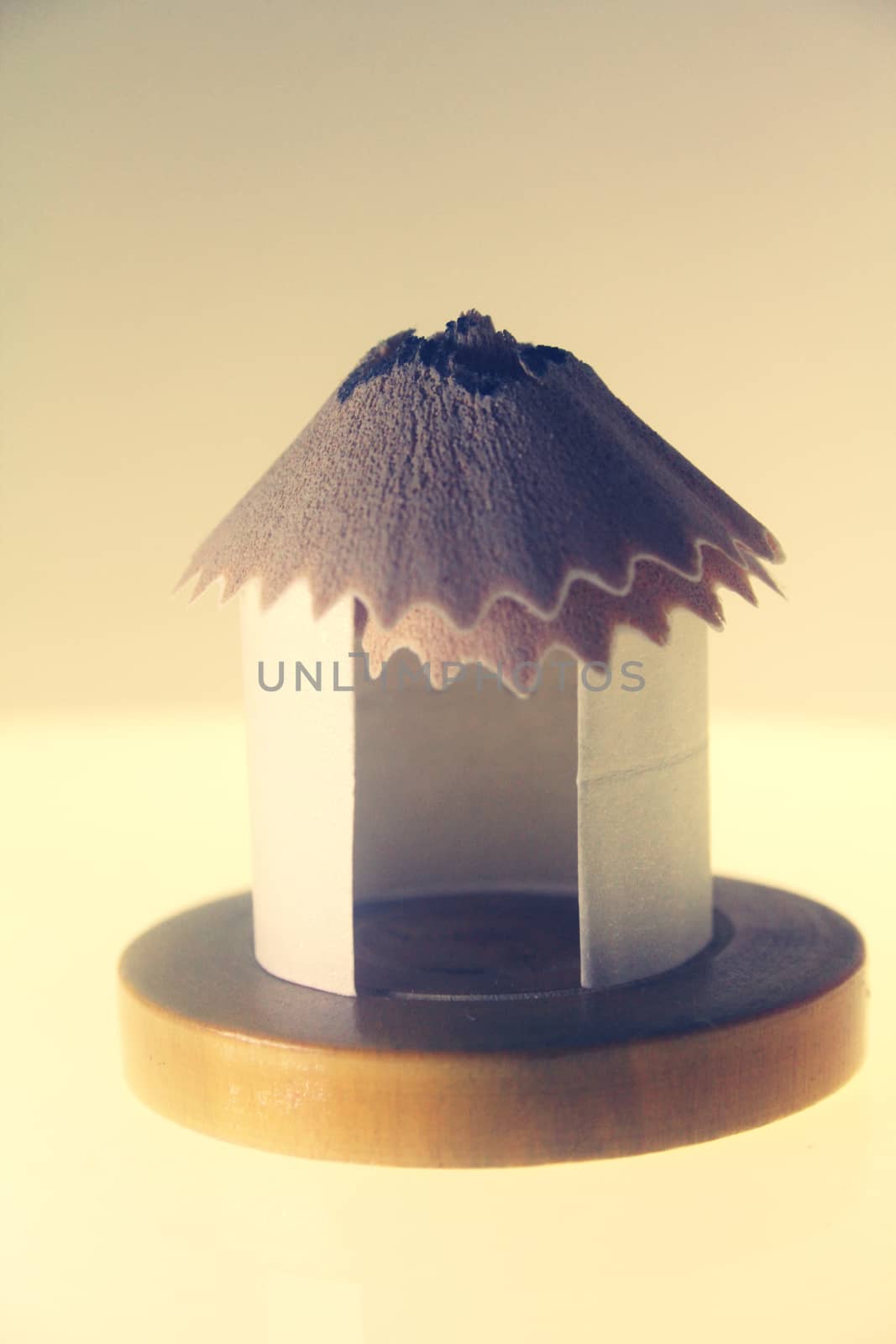 Paper Hut With Pencil Shavings Roof