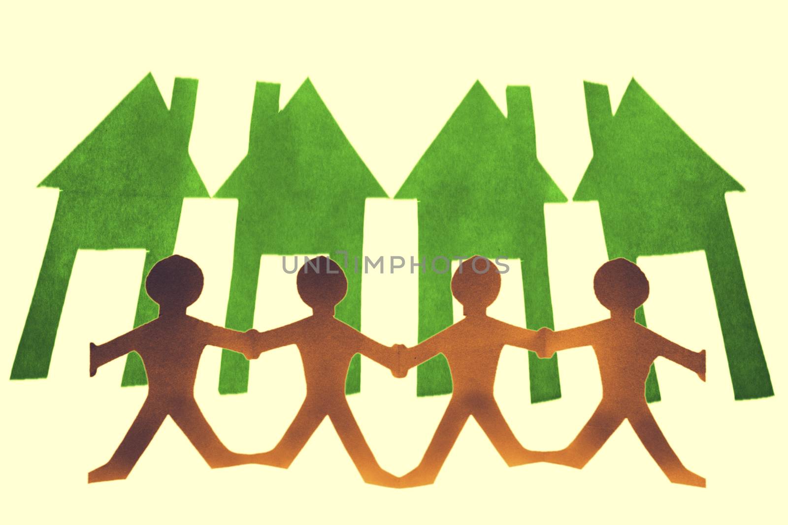 Paper Men Chain, Go Green Concept by yands