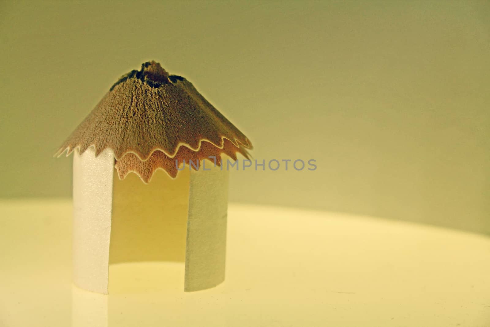 Paper Hut With Pencil Shavings Roof