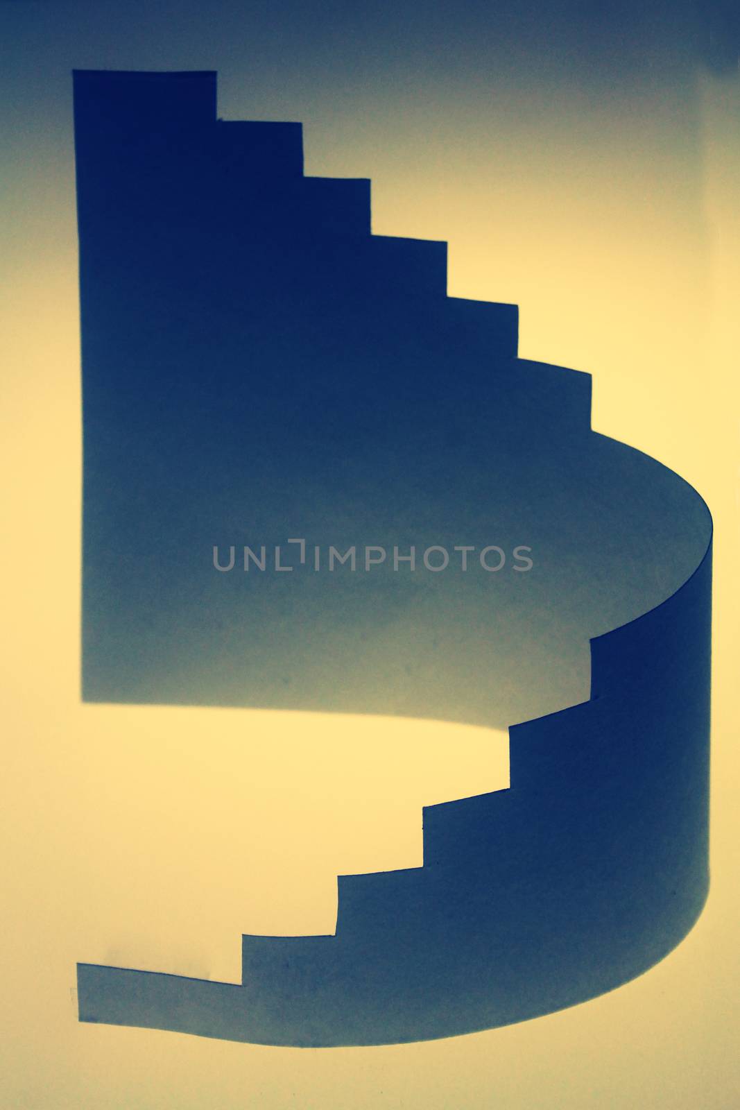 paper composition with stairs side view by yands