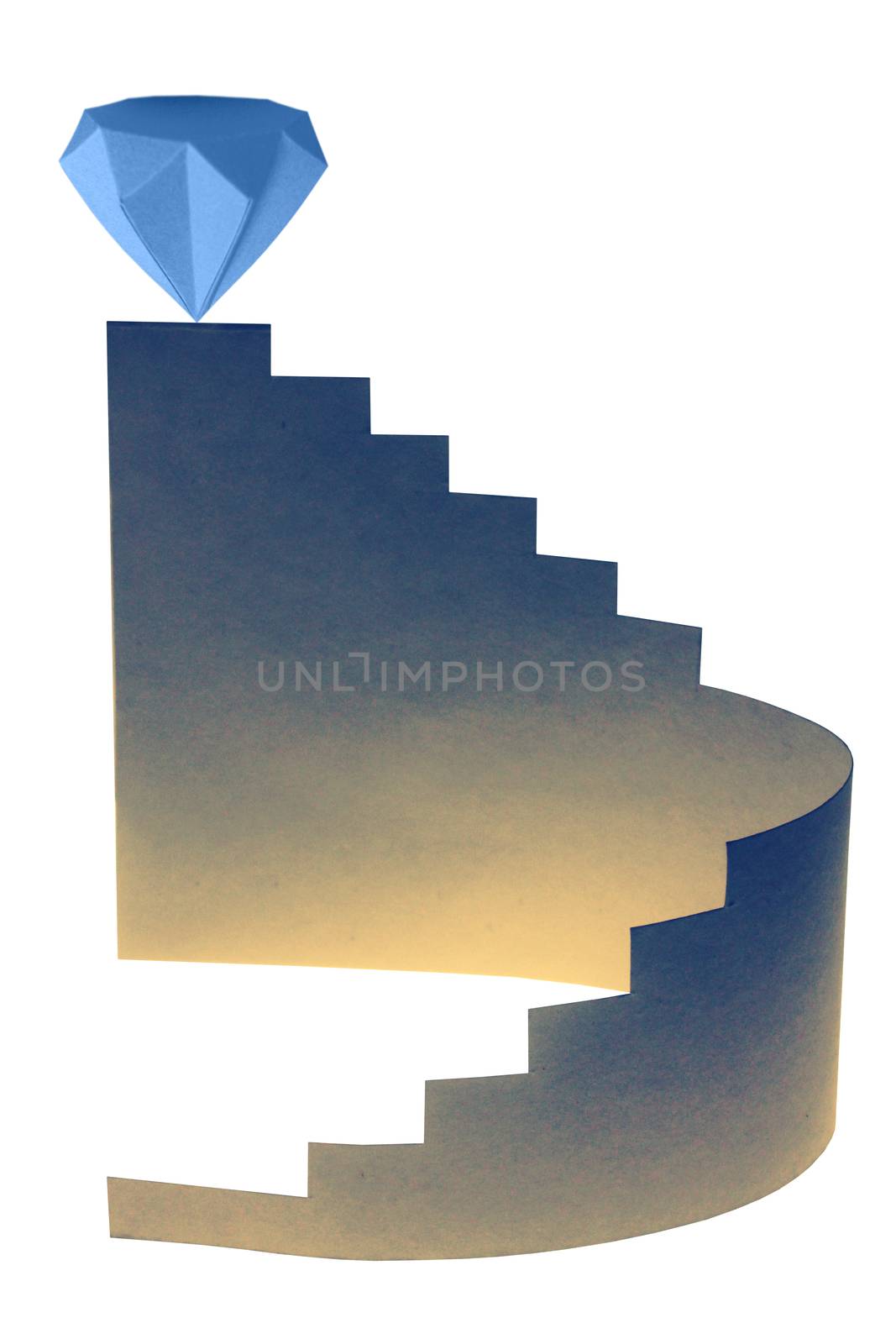 paper composition with stairs and Diamond by yands