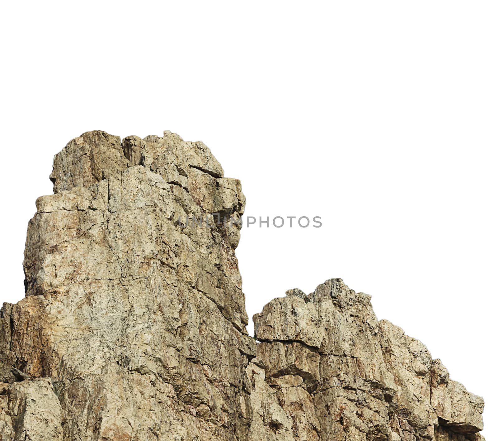 Big stone in nature to isolated with white background