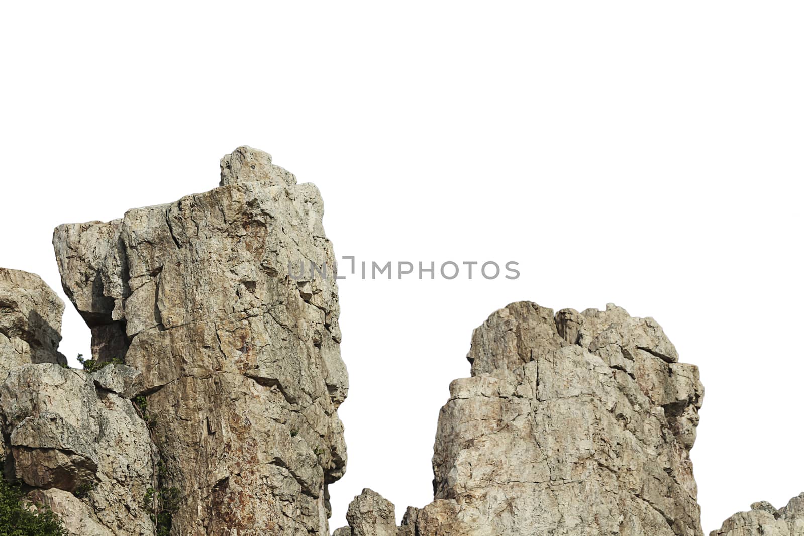 Big stone in nature to isolated with white background