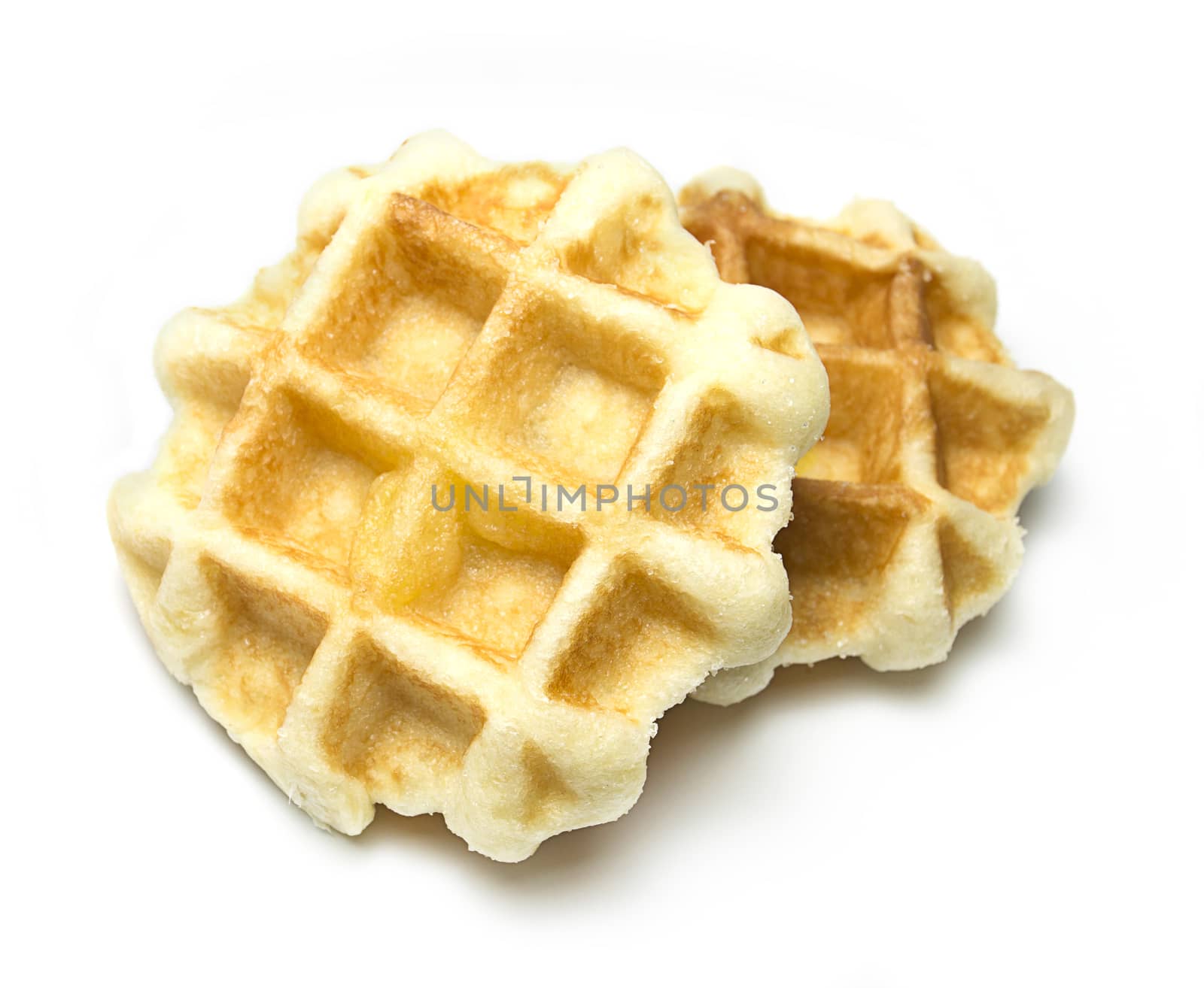 Sweet waffle on white background