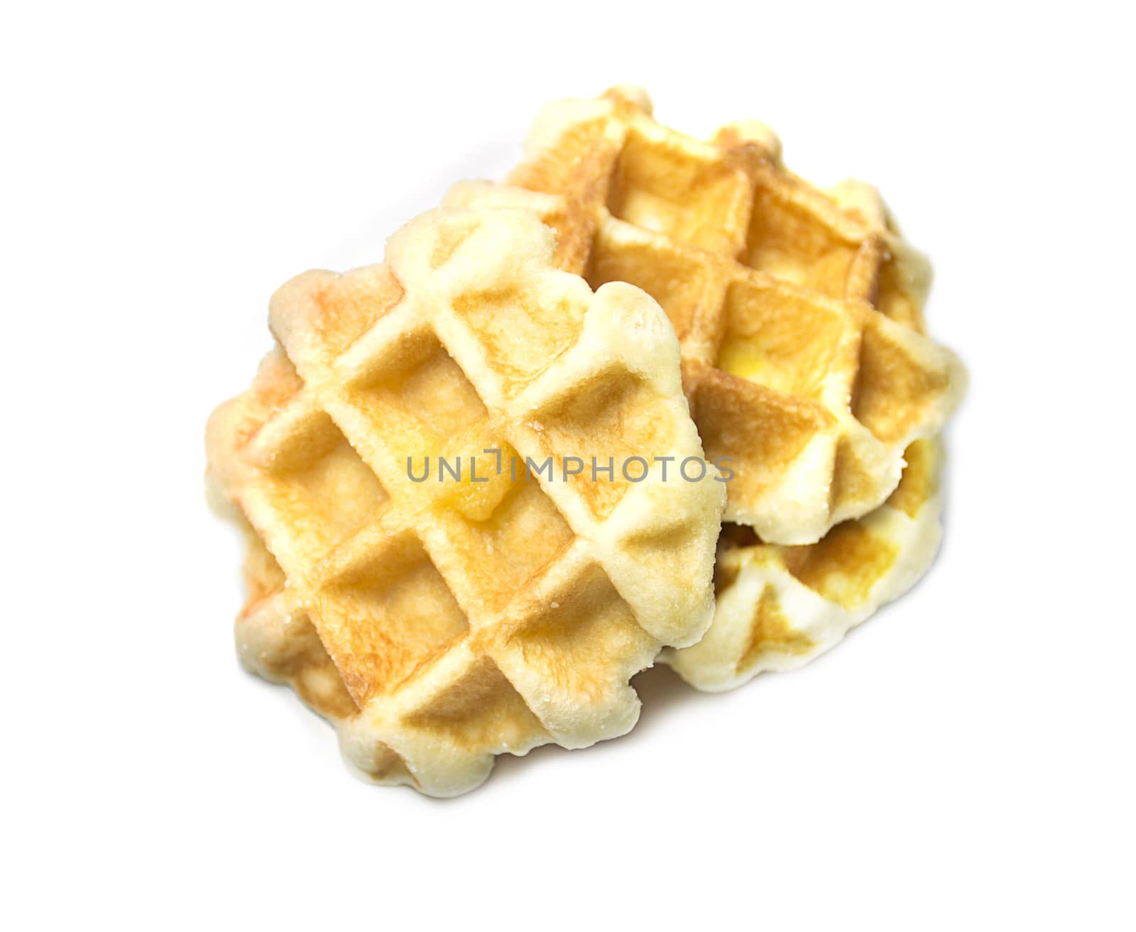 Sweet waffle on white background