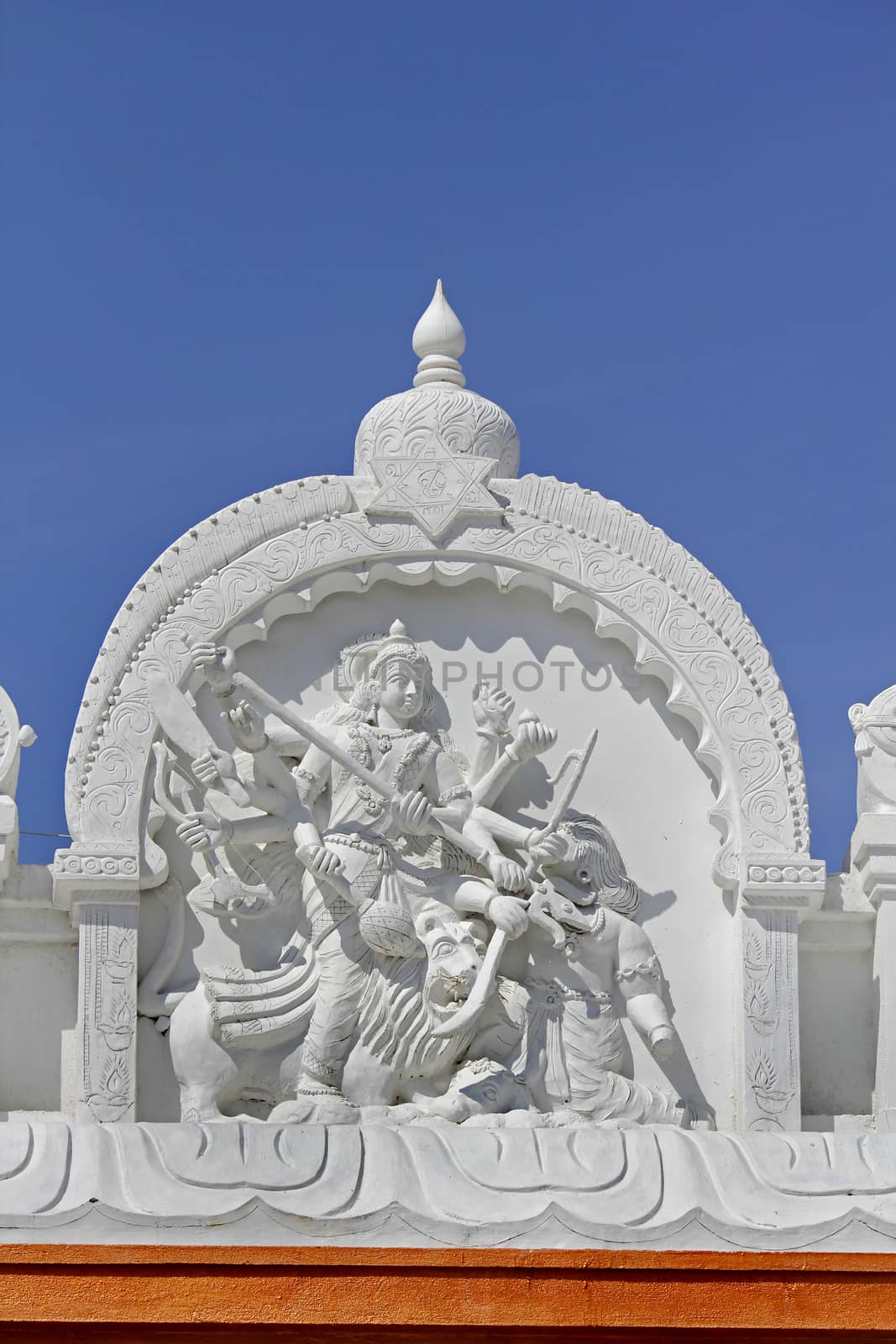 Statue of Goddess  Mahisasuramardini at Shrinath Mhaskoba Temple, Kodit, Sasvad, Maharashtra, India