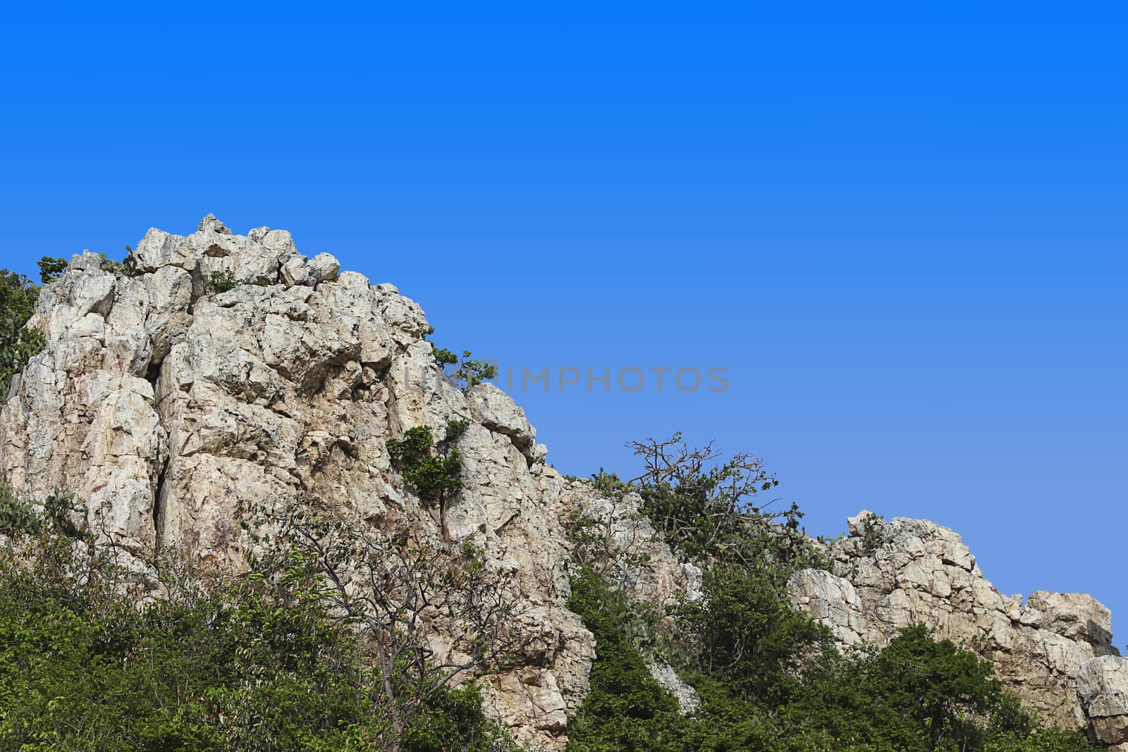 Nature stone with blue sky