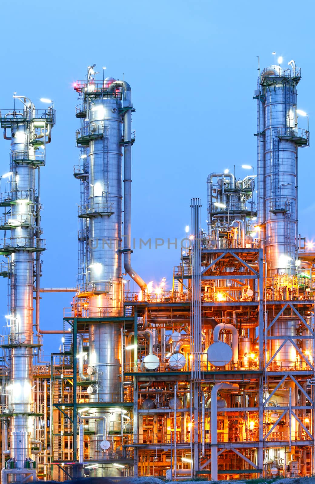 Night scene of refining plant ,Processed using HDR by supakitmod