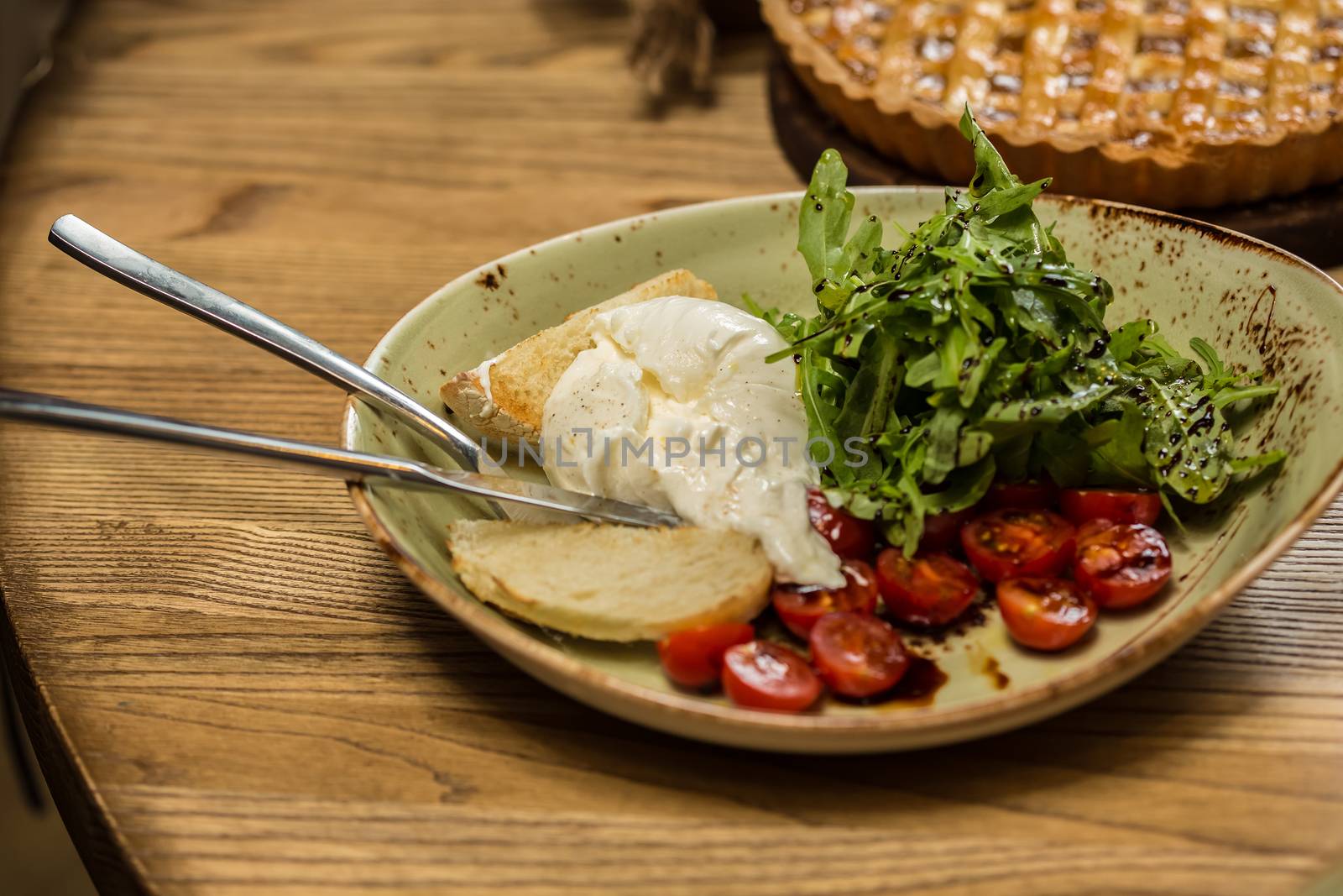 Burrata mozzarella cheese by sarymsakov