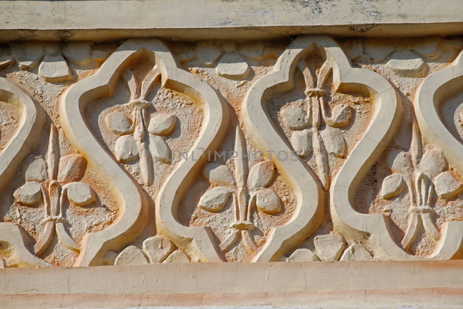 Floral Stone carving at Changwateshwar Temple near Saswad, Maharashtra, India