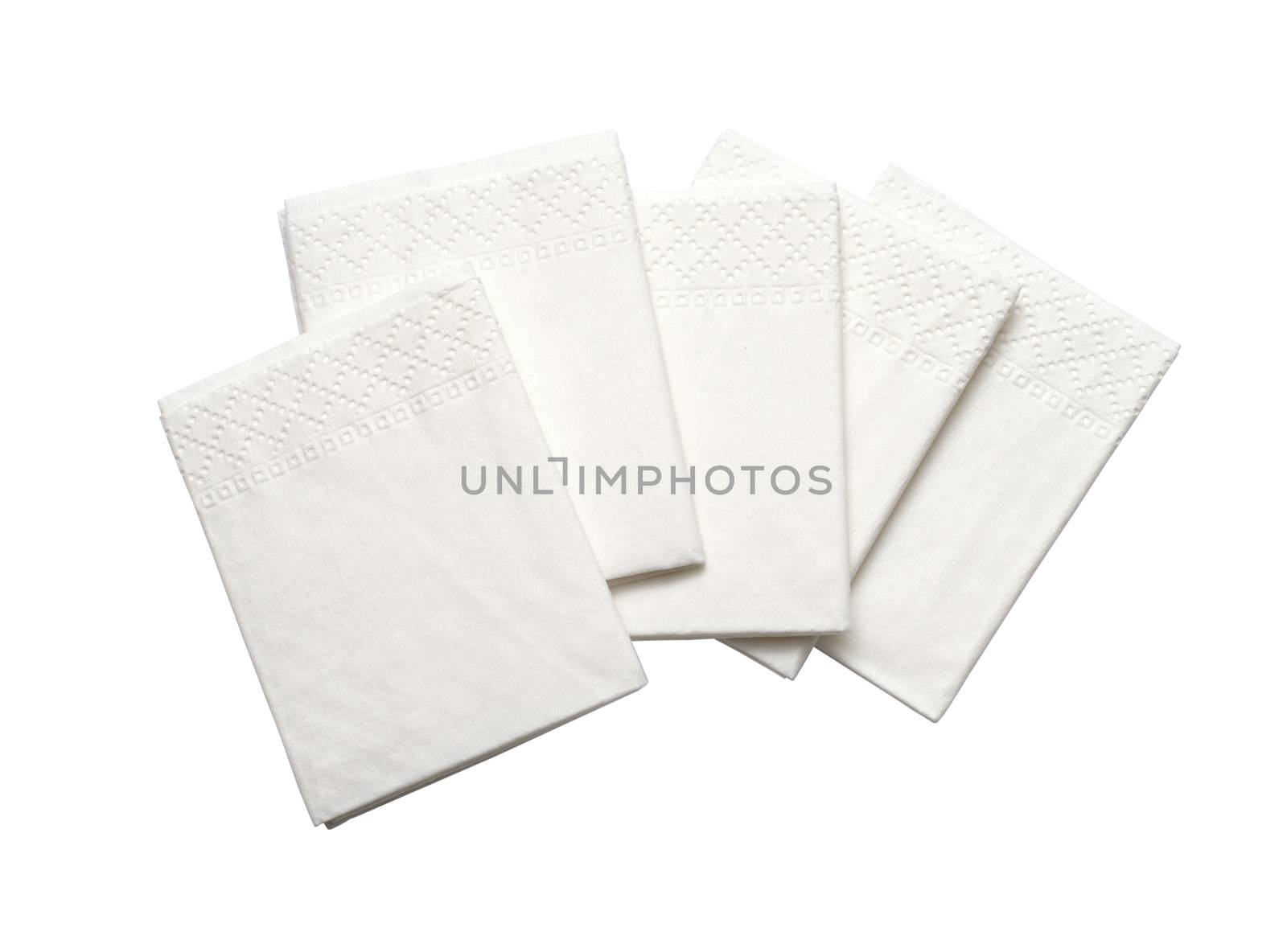 White Paper Napkins Isolated on White Background