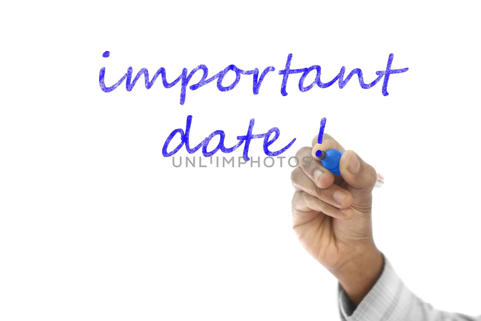 Important Date written  on transparent wipe board